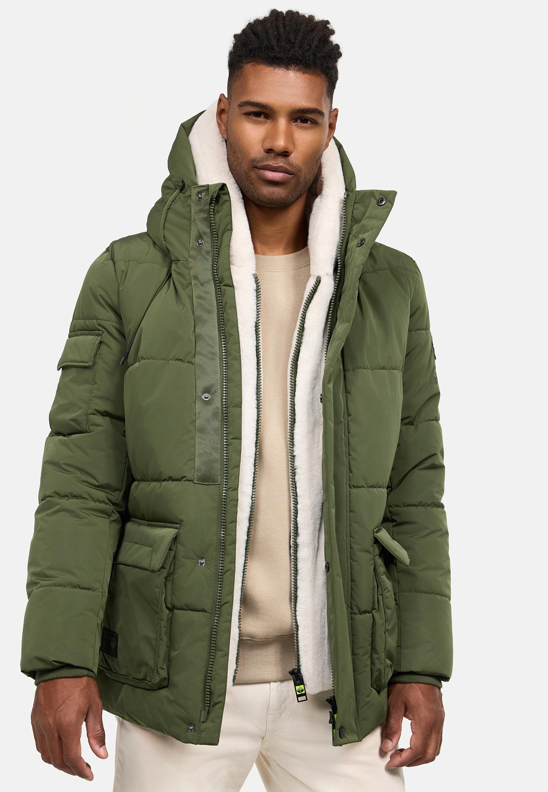 Stone Harbour Winterjacke »Lauroo XX«, mit Kapuze, urbane Herren Steppjacke mit kuscheligem Teddyfleece