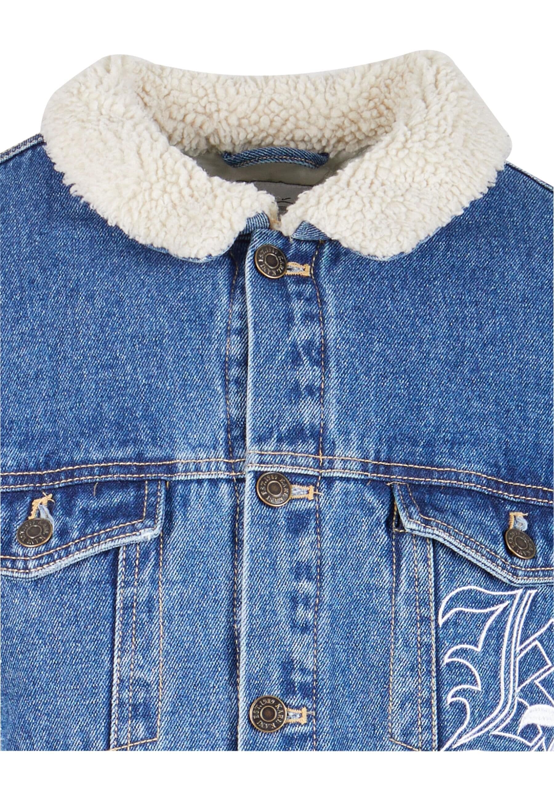 Karl Kani Jeansjacke »Karl Kani Herren KM224-062-1 KK Old English Denim Jacket«, (1 St.), ohne Kapuze