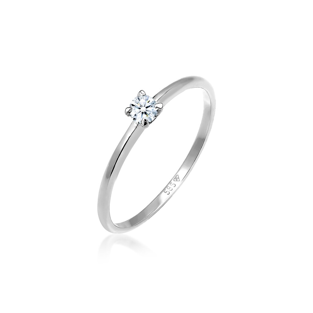 Elli DIAMONDS Verlobungsring »Solitär Verlobung Diamant (0.06 ct.) 585 Weißgold«