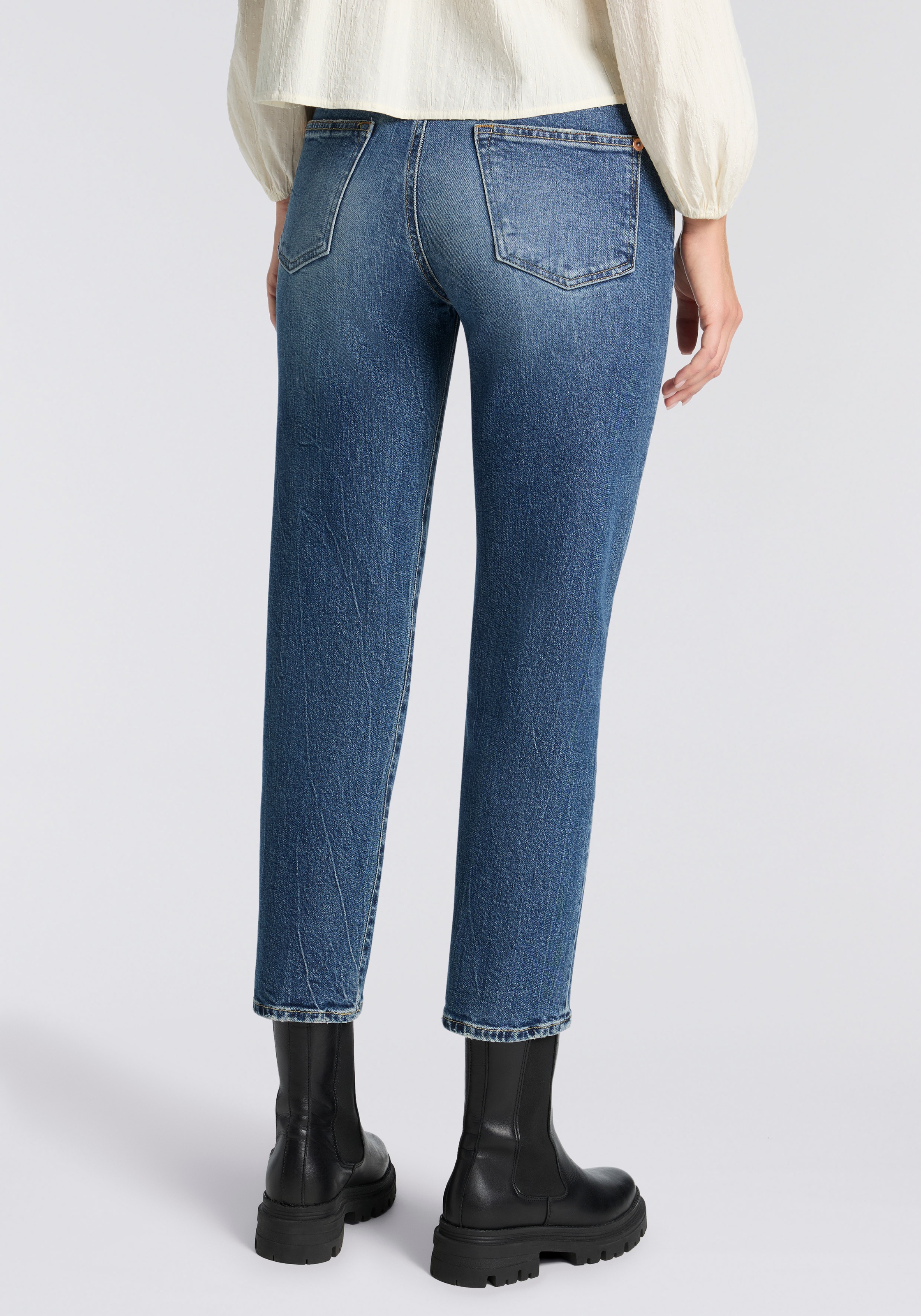 Herrlicher 5-Pocket-Jeans "Breezy Cropped Denim" Straight Fit günstig online kaufen