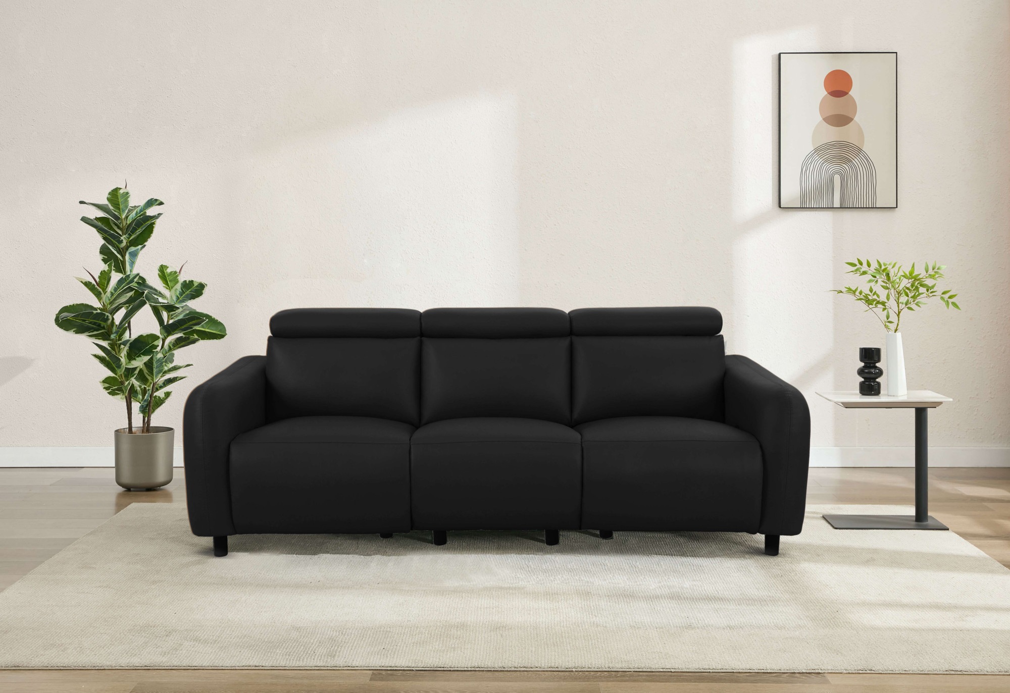 Home affaire 3-Sitzer »SKAANE Kunstleder, Sofa mit manueller-u. elektrischer Relaxfunktion«, Relax-Funktion in 2 Sitzen, Kopfteilverstellung, Federkernpolsterung