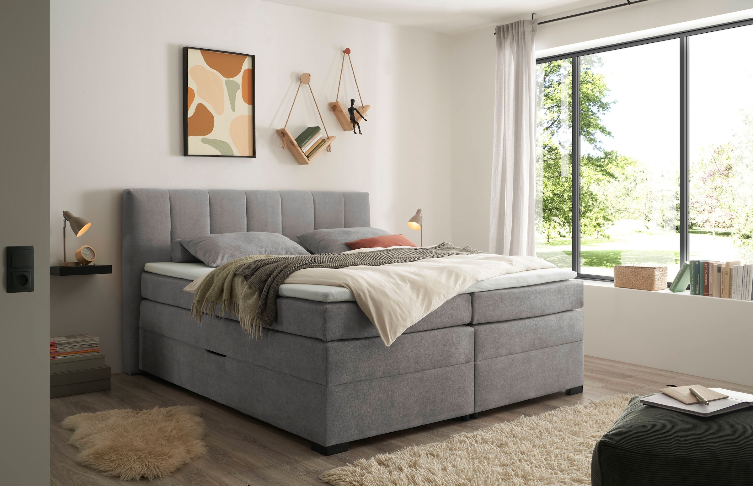ED EXCITING DESIGN Boxspringbett "Pescara in der Breite 180cm, inkl. Bettka günstig online kaufen