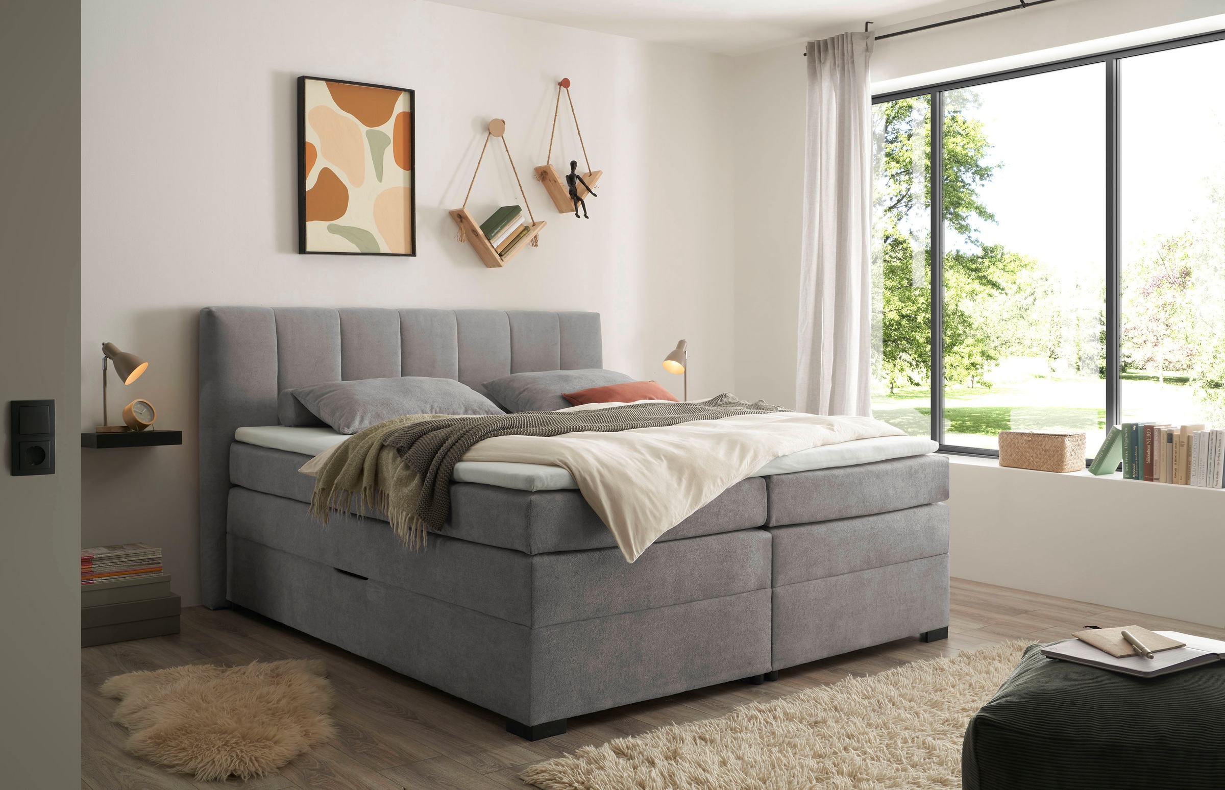 ED EXCITING DESIGN Boxspringbett "Pescara in der Breite 180cm, inkl. Bettka günstig online kaufen