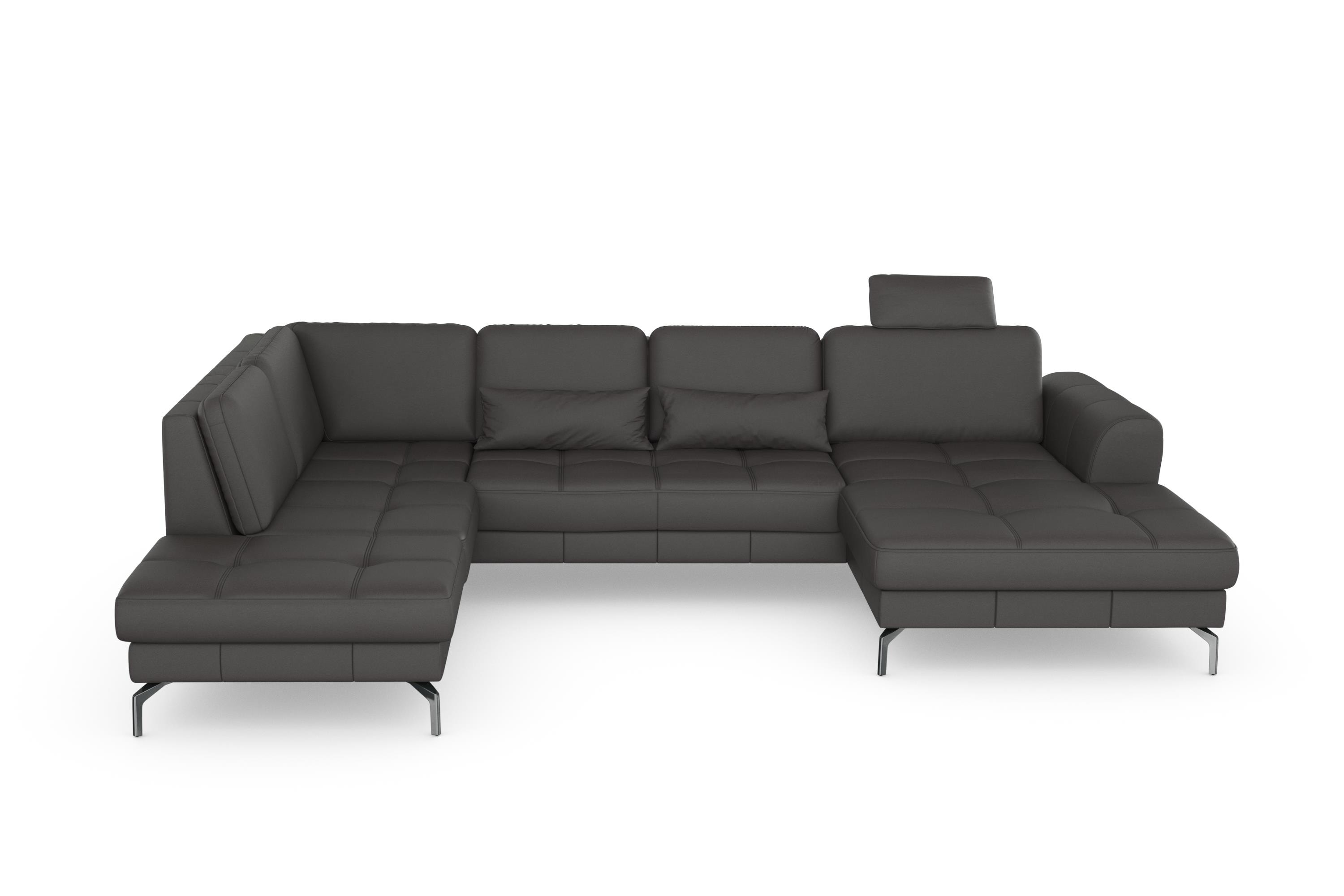 sit&more Wohnlandschaft "Bendigo U-Form" inklusive Sitztiefenverstellung, Bodenfreiheit 15 cm, in 2 Fußfarben