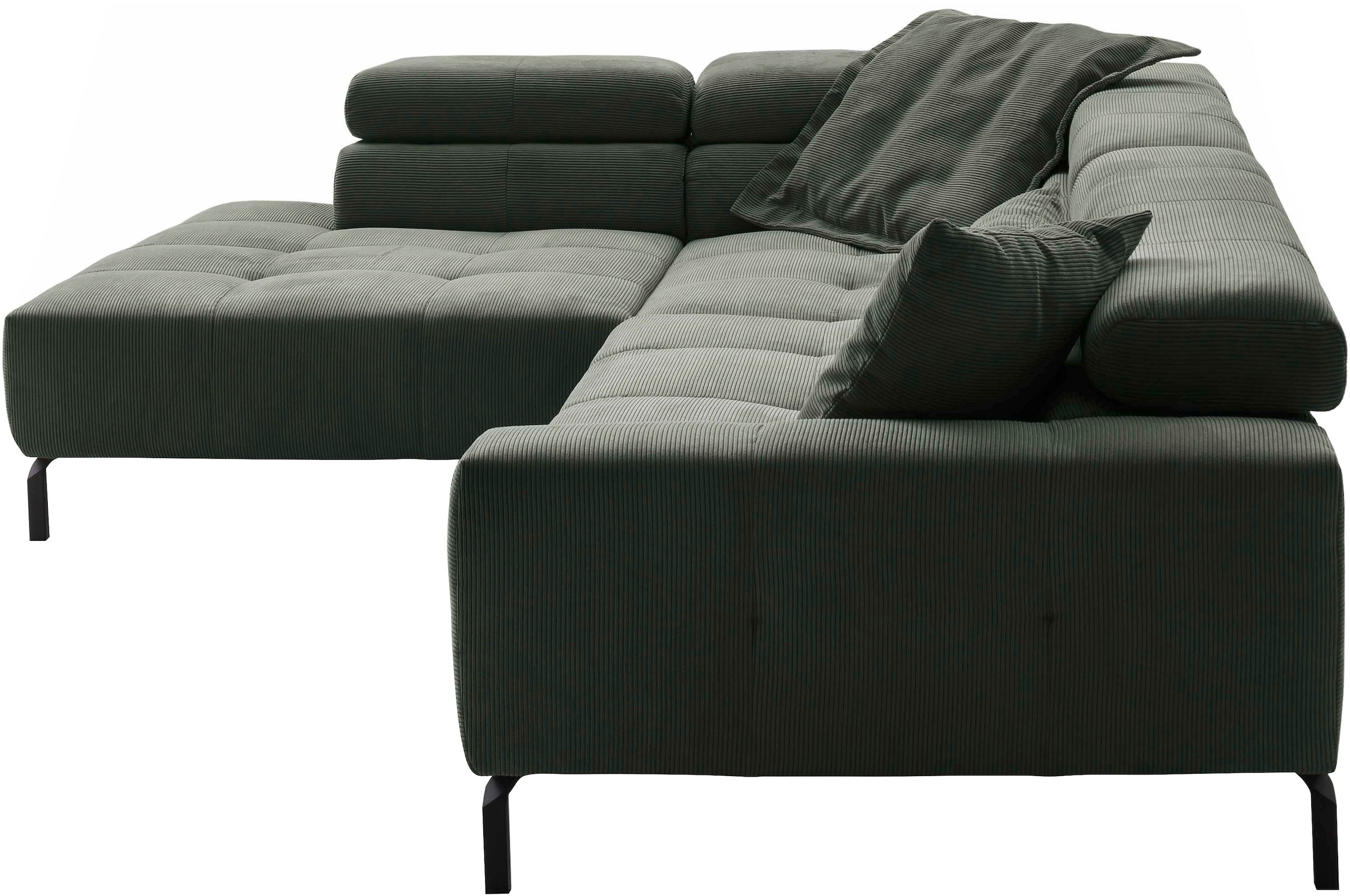 Places of Style Ecksofa »Cleveland, L-Form, incl. Kopfteilverstellung, Breite 311 cm«, wahlweise elektrischer Sitzvorzug