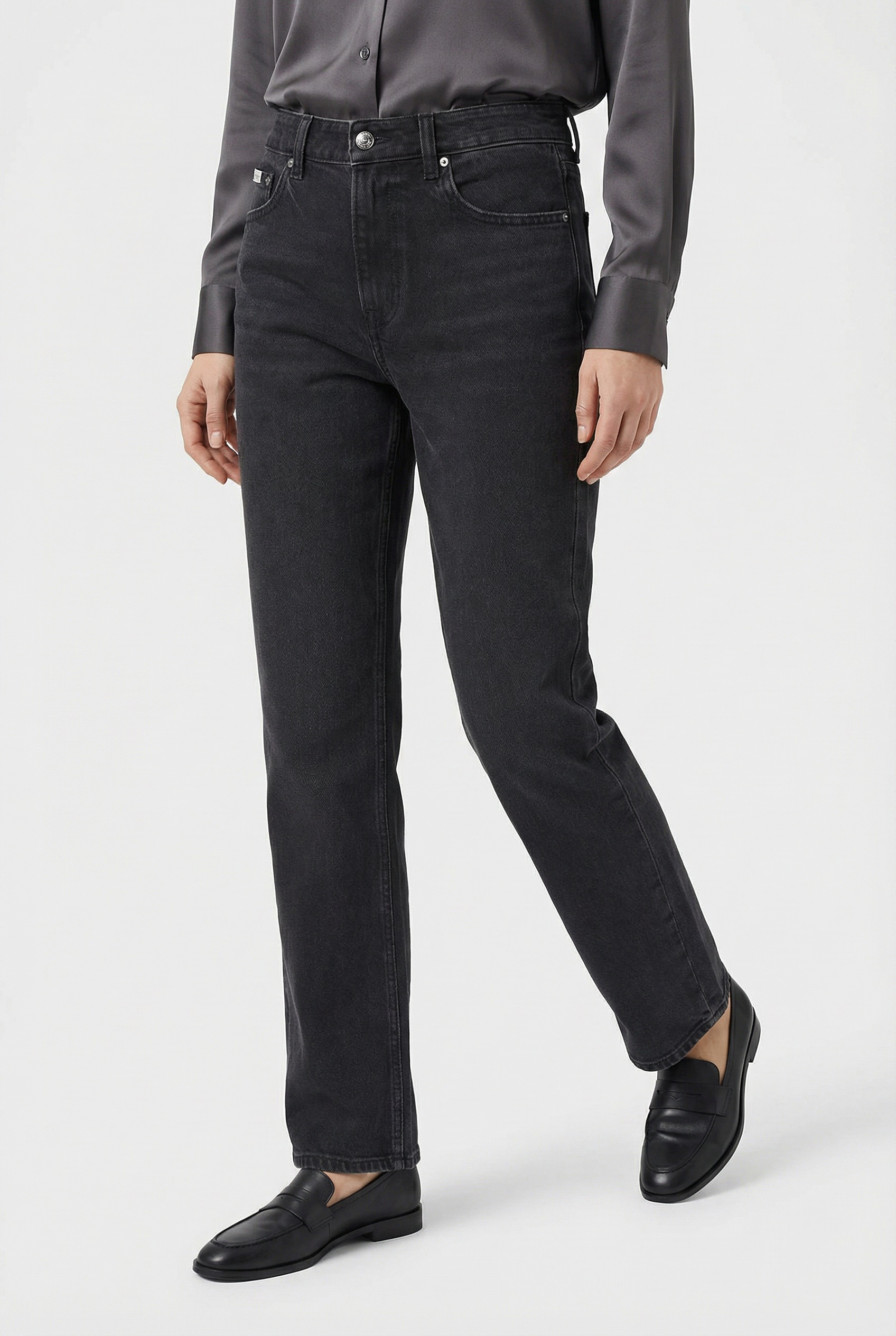 Calvin Klein Jeans Straight-Jeans "HGH RS STRGHT CK ESS" Mit Gürtelschlaufe günstig online kaufen