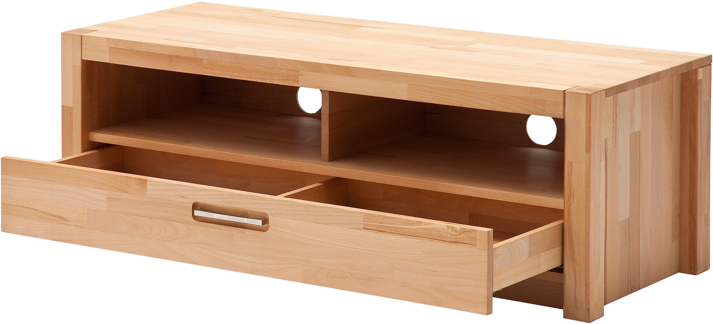 MCA living Lowboard »Fenja TV-Element, Kommode,TV-Möbel,Breite 125 cm«, (Set, 1 St., 1 Stück), Massivholz, 1 Schubkasten, 2 offene Fächer, maximale TV-Größe 50 Zoll