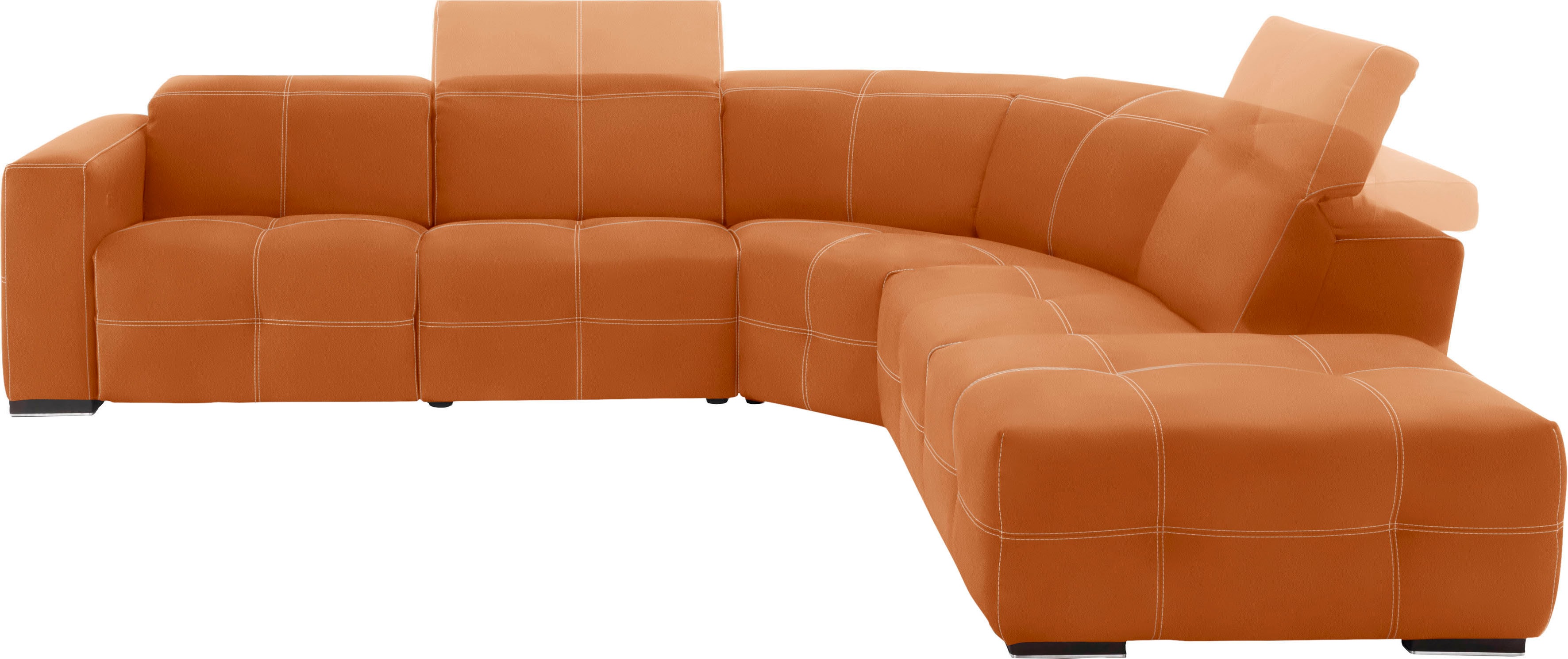 Egoitaliano Ecksofa "Sauvanne, Designsofa der Extraklasse, elegant und bequem, L-Form" wahlweise mit elektrischer Relaxfunktion, Kopfteilverstellung