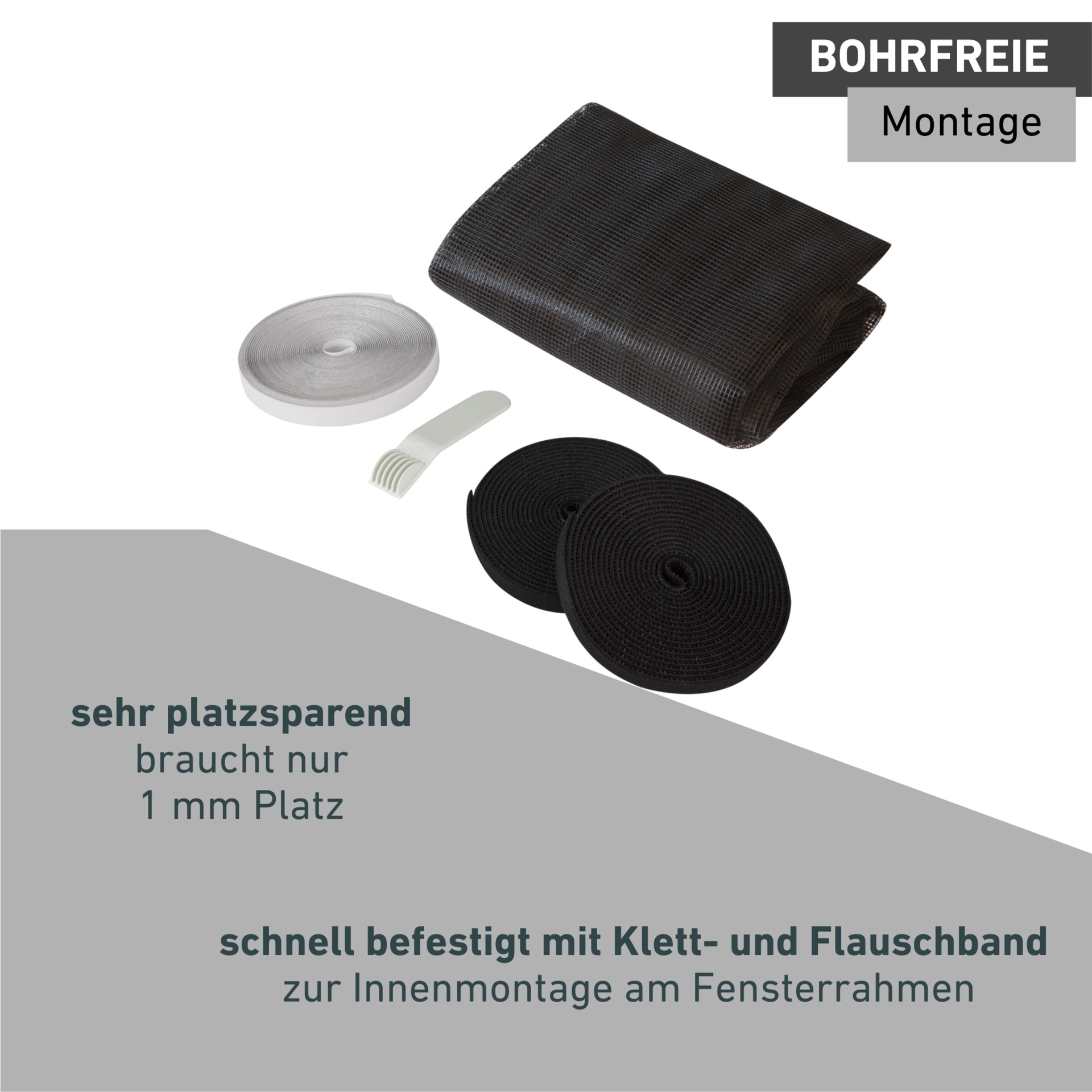 Windhager Fliegengitter-Gewebe »COOL, Sonnenschutz Fliegengitter Open-Up, einfaches Öffnen, Schließen« 1 Stk. tlg. reflektierender Insektenschutz ohne bohren, 130 x 150 cm, anthrazit