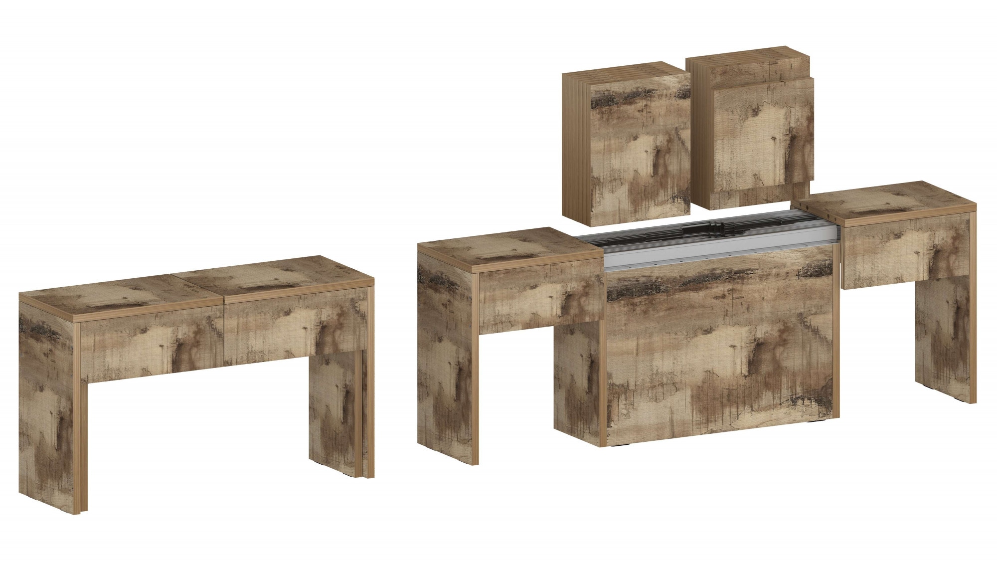 INOSIGN Sitzgruppe "Praktika" Spar-Set, Set beinhaltet 2 Bänke, 2 Stk. tlg. günstig online kaufen