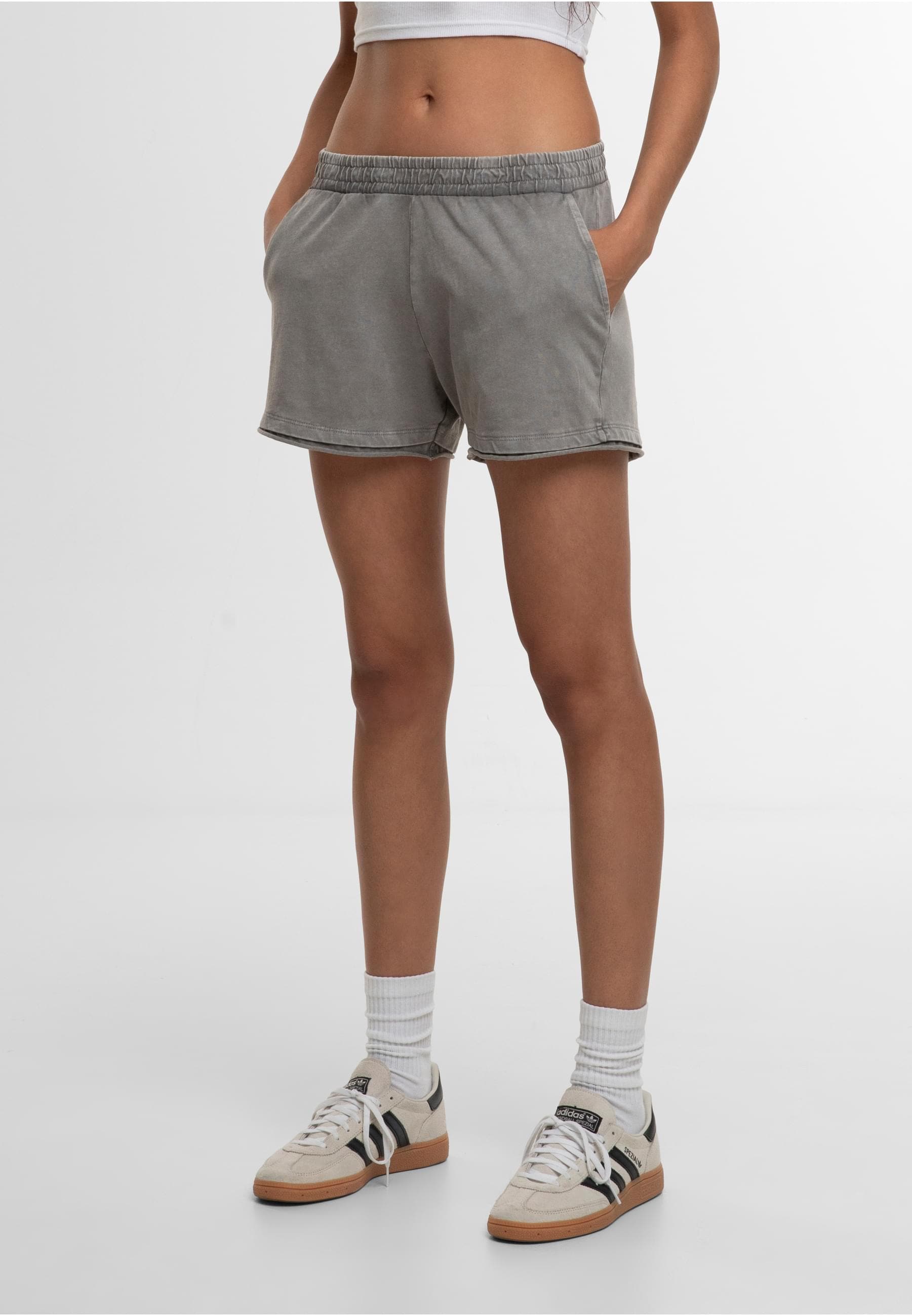 URBAN CLASSICS Sweatshorts »Urban Classics Ladies Washed Jersey Shorts«, (1 tlg.)