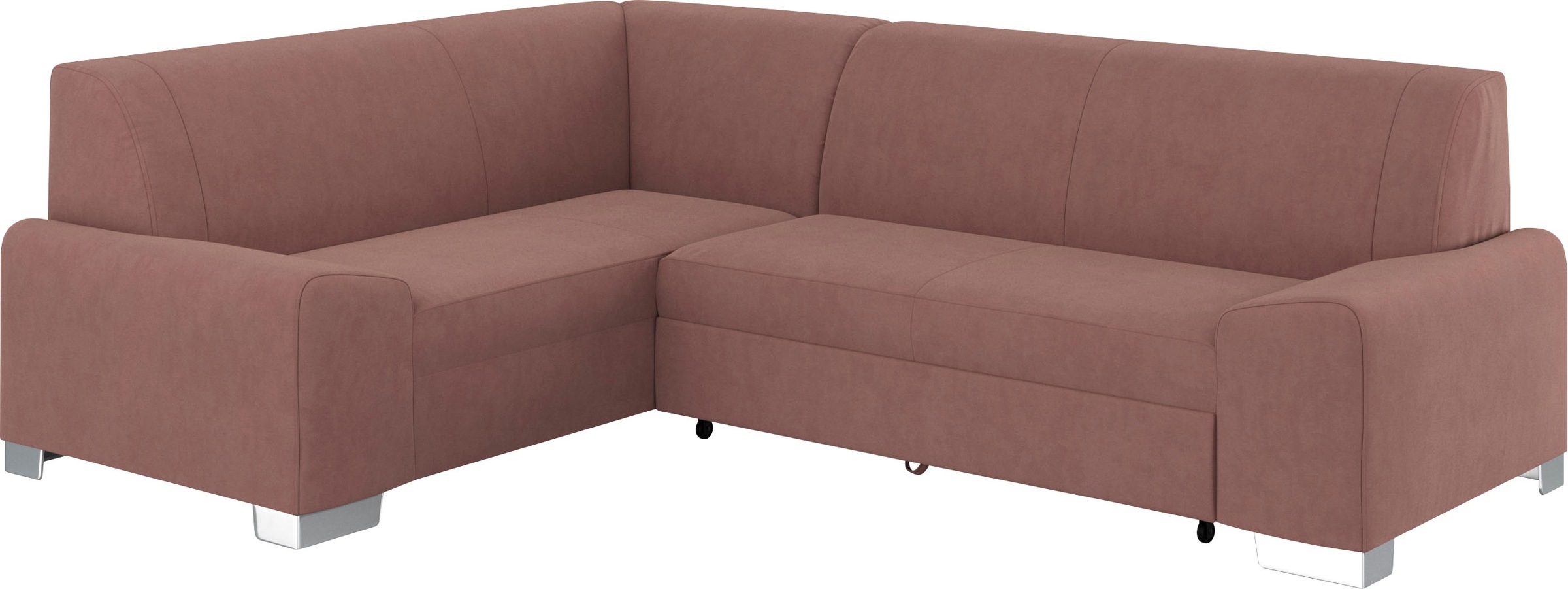 DOMO collection Ecksofa »Anzio in kubischer Formensprache, flache Armlehnen, L-Form«, Wahlweise mit Bettfunktion und Federkern für hohen Sitzkomfort