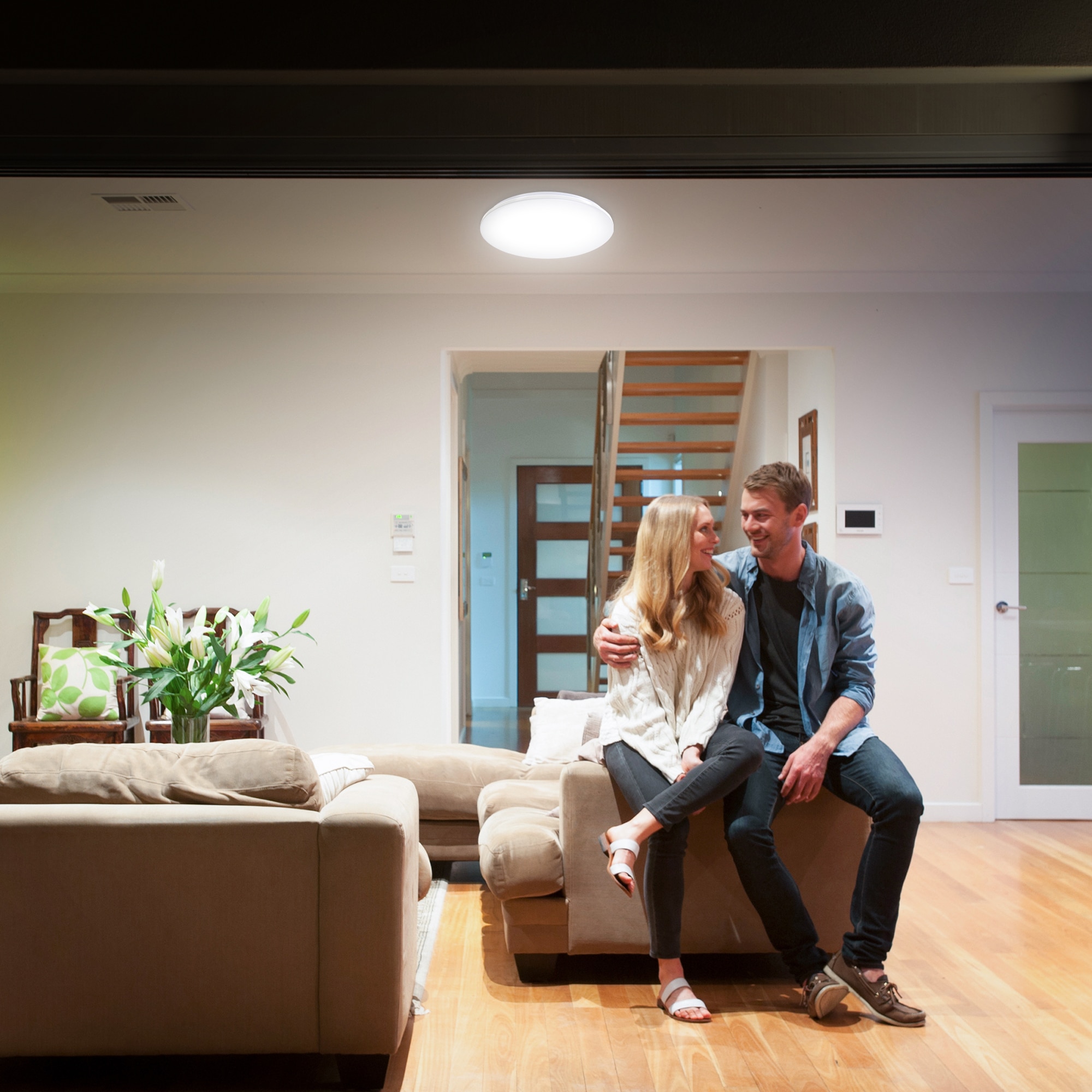 B.K.Licht LED Deckenleuchte, 1 flammig, Leuchtmittel LED-Board | LED fest integriert, Deckenlampe, Bad, inkl. 12 Watt LED Modul 1200lm 4000K, flach, weiß