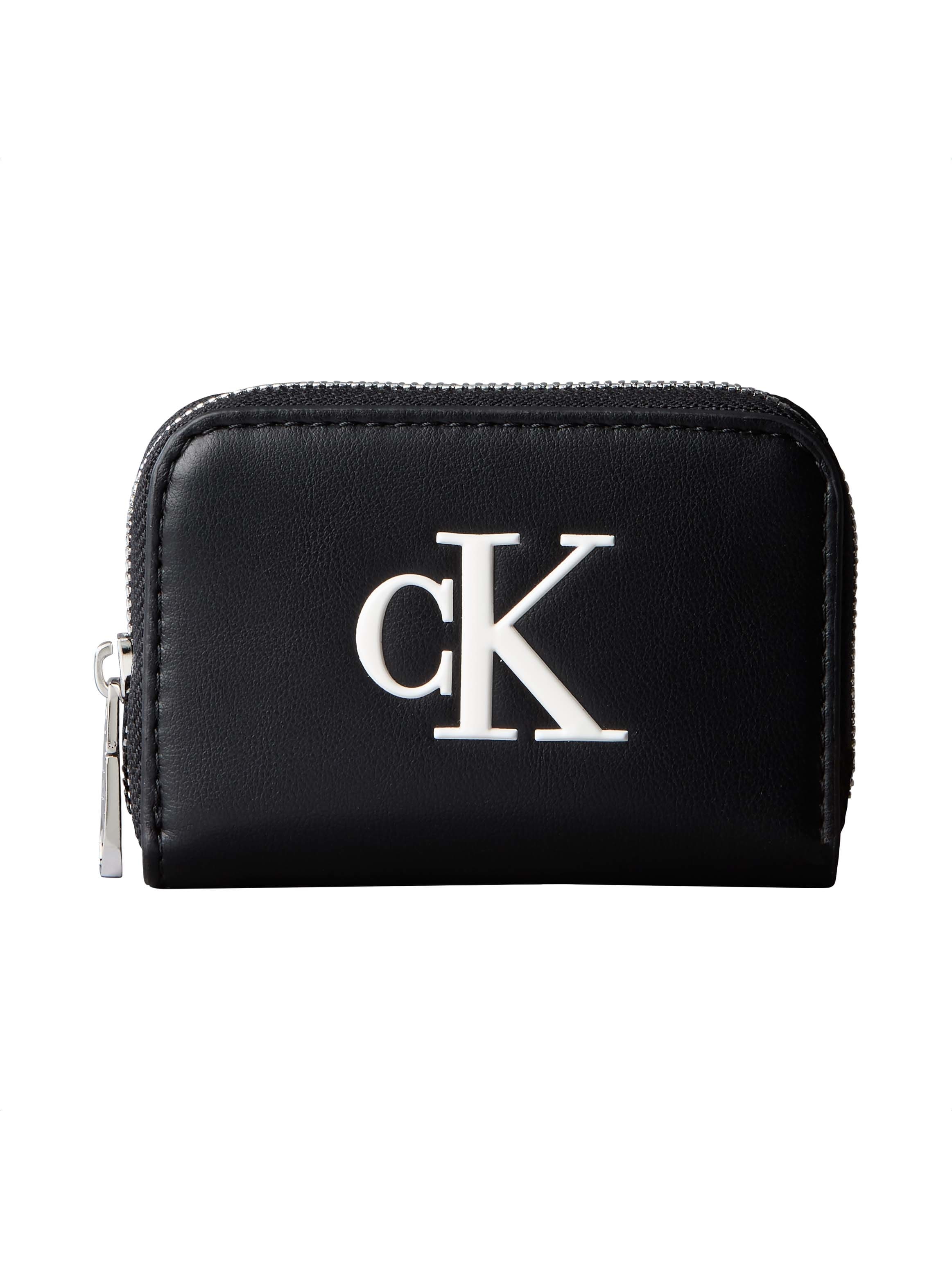 Calvin Klein Geldbörse "BOLD CK MEDIUM ZIP AROUND" Mini Portemonnaie, Geldbeutel, Money Pocket mit CK-Logo