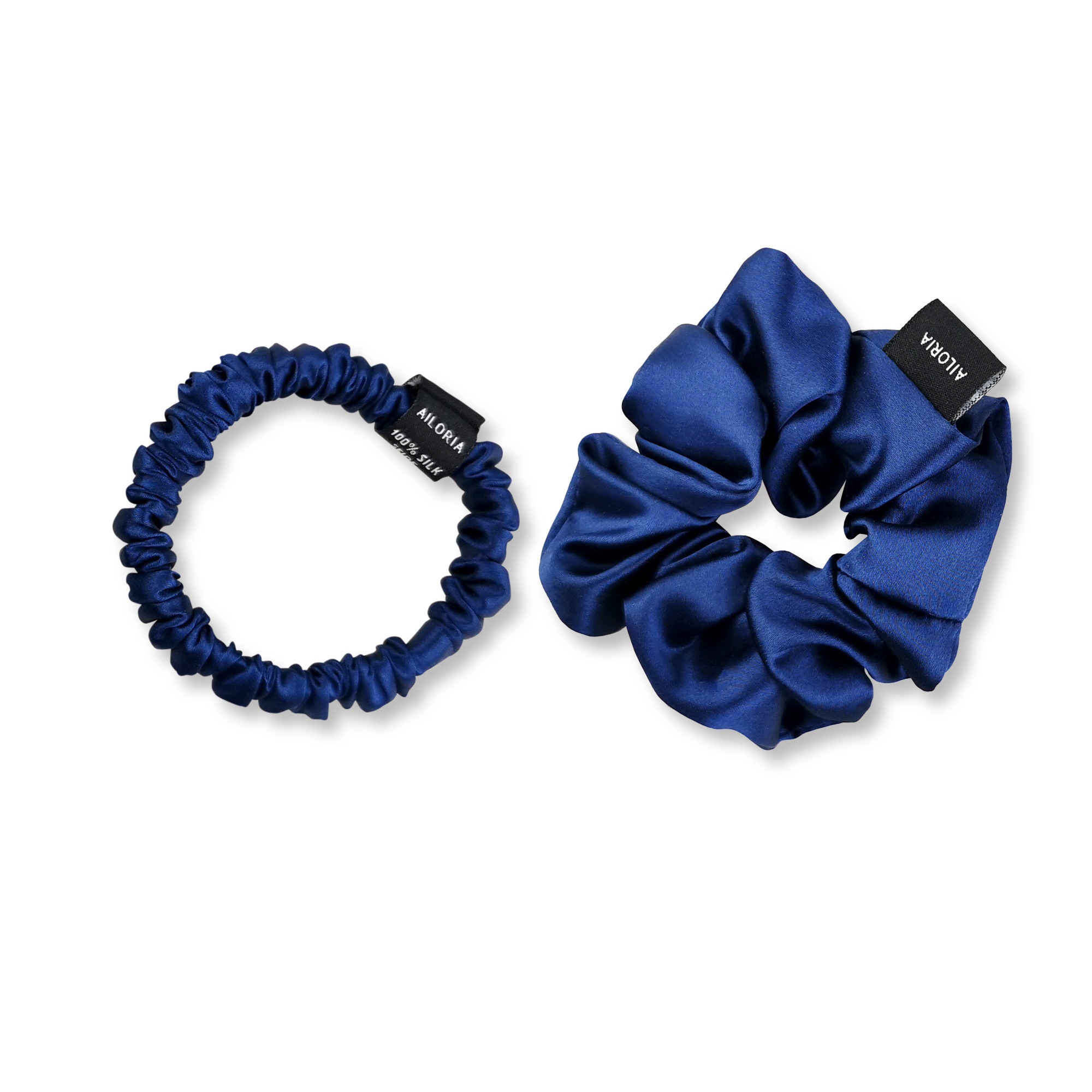 AILORIA Damen Diadem "Set Scrunchies S und M aus Seide DOUX", blau, Modetücher