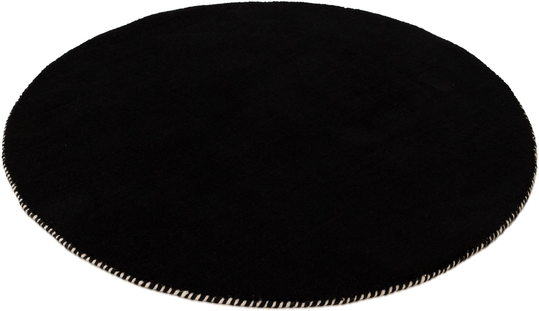 carpetfine Wollteppich »Gabbeh Lola Uni«, rund, 14 mm Höhe, mit natürlichem Pflanzenmaterial von Hand gewebt, auch als Läufer