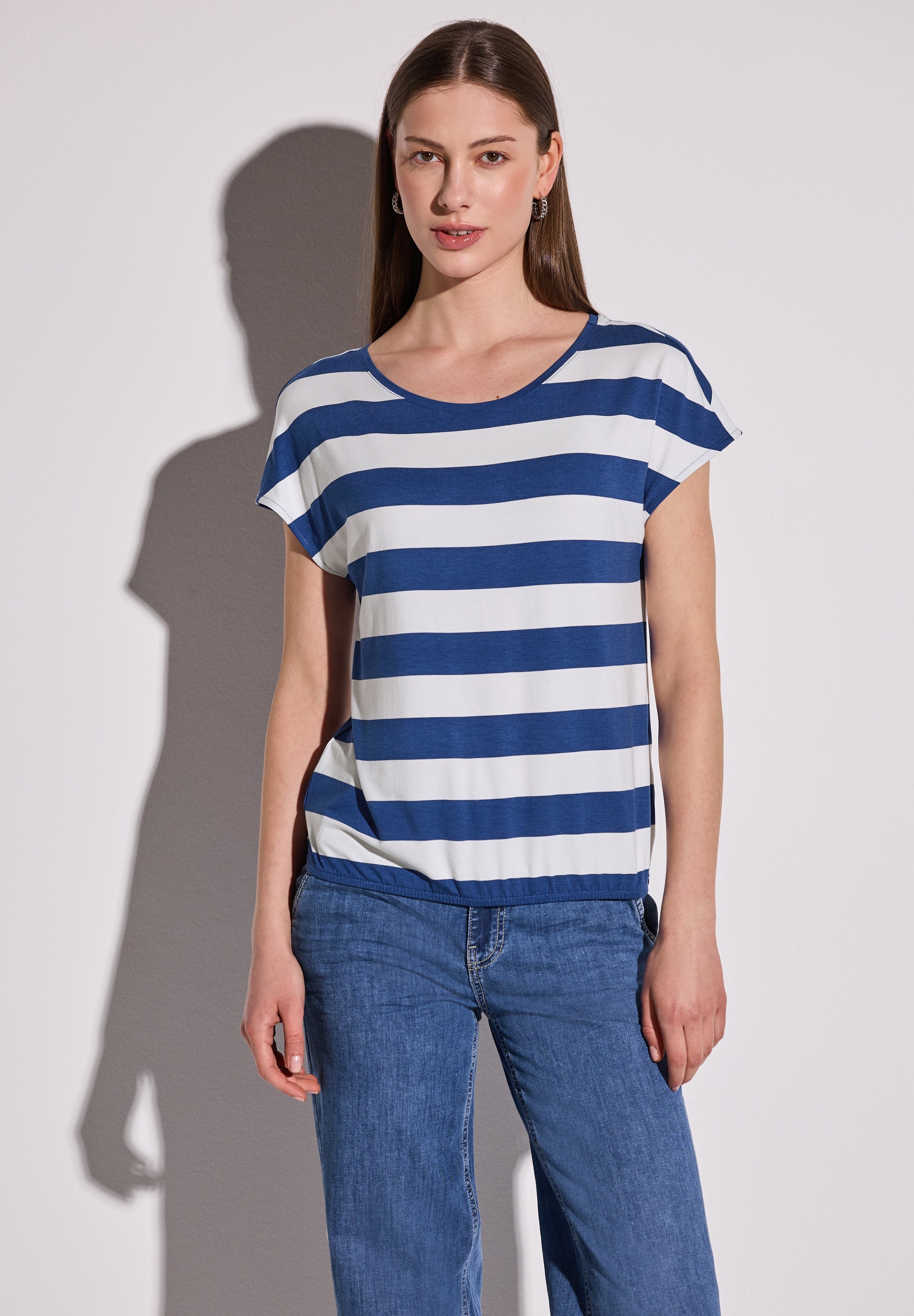 STREET ONE T-Shirt, mit Elastiksaum günstig online kaufen