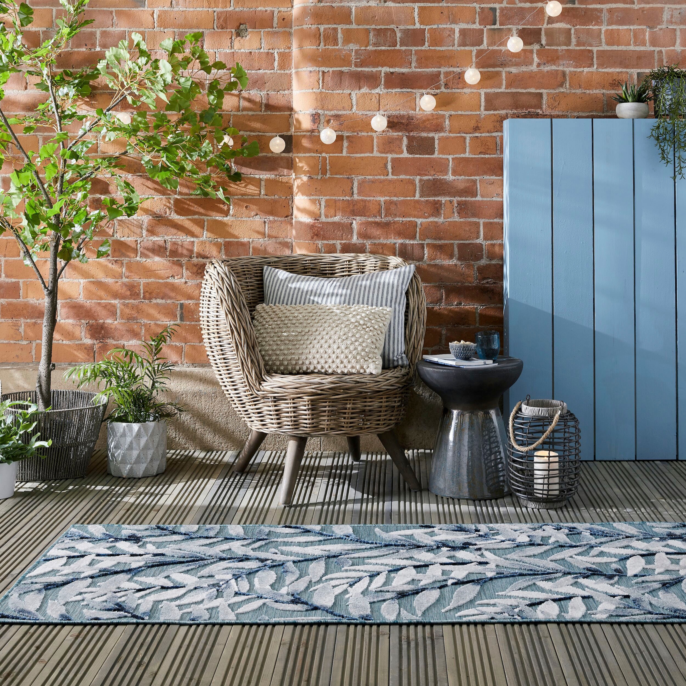 FLAIR RUGS Teppich »Willow«, rechteckig, 2 mm Höhe, Outdoor geeignet, Hoch-Tief Effekt