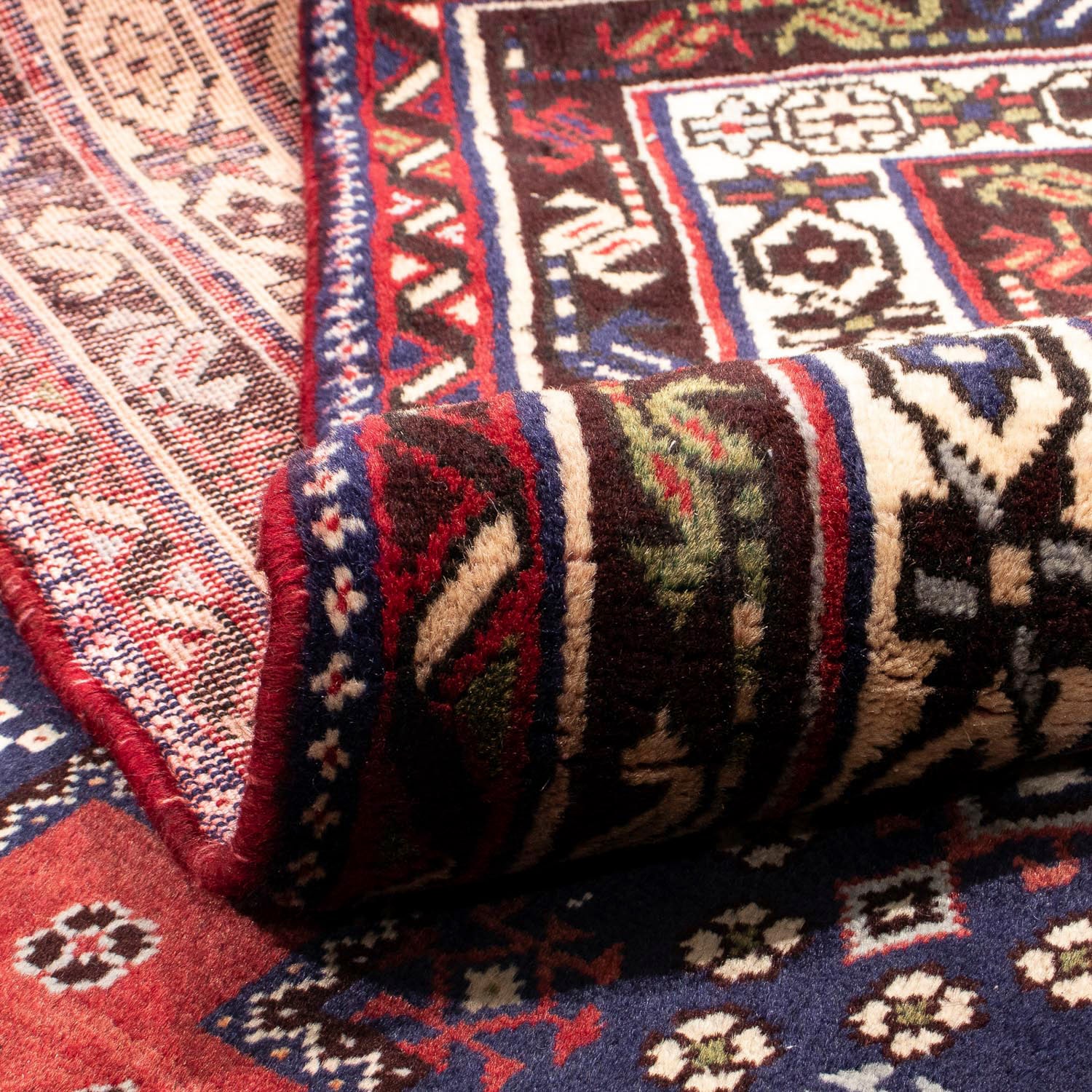 morgenland Orientteppich »Perser - Nomadic - 201 x 148 cm - dunkelblau«, rechteckig, Wohnzimmer, Handgeknüpft, Einzelstück mit Zertifikat