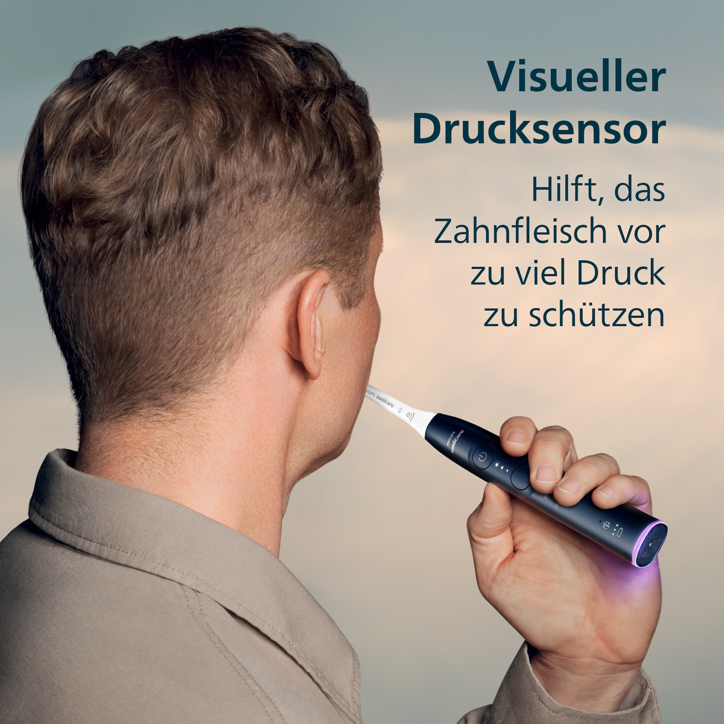 Philips Sonicare Elektrische Zahnbürste »Series 6100« 1 Stk. Aufsteckbürsten mit Andruckkontrolle, 2 Putzeinstellungen und 3 Intensitätsstufen