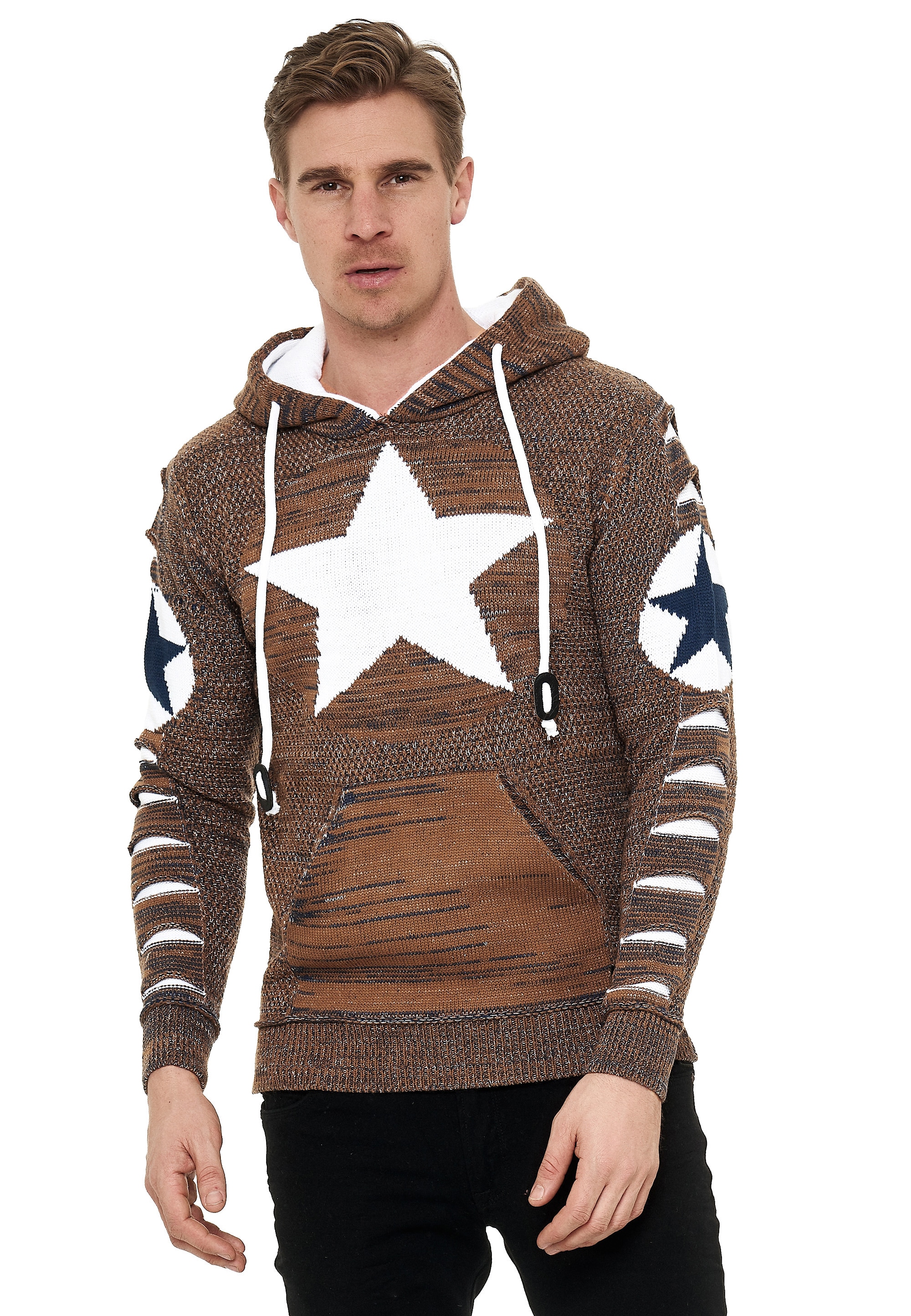 Rusty Neal Kapuzensweatshirt, mit großem Stern-Design