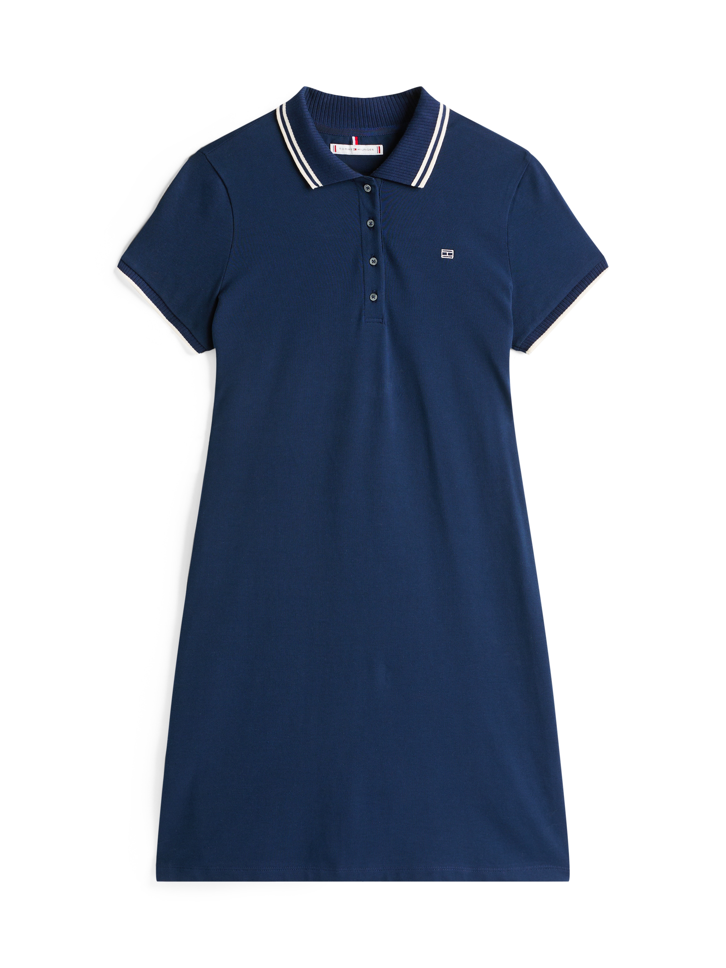 Tommy Hilfiger Polokleid »SPORTY FEMININE REG POLO DRESS«, mit Kontrast-Streifen, Logostickerei