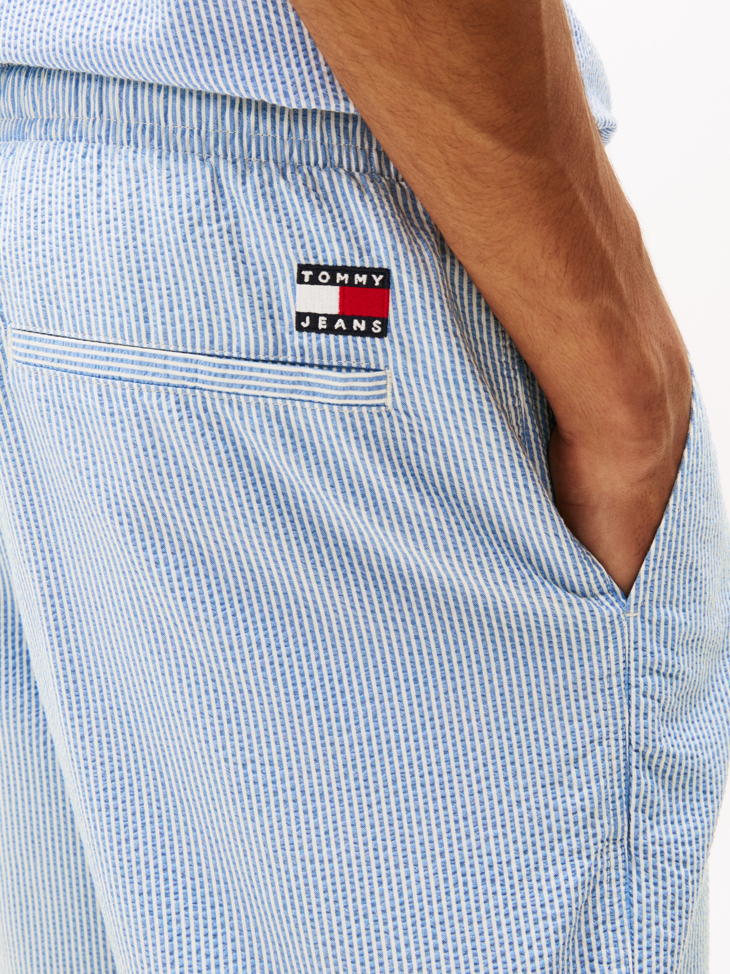 Tommy Jeans Shorts »TJM SEERSUCKER STP BEACH SHORT«, fein gestreift