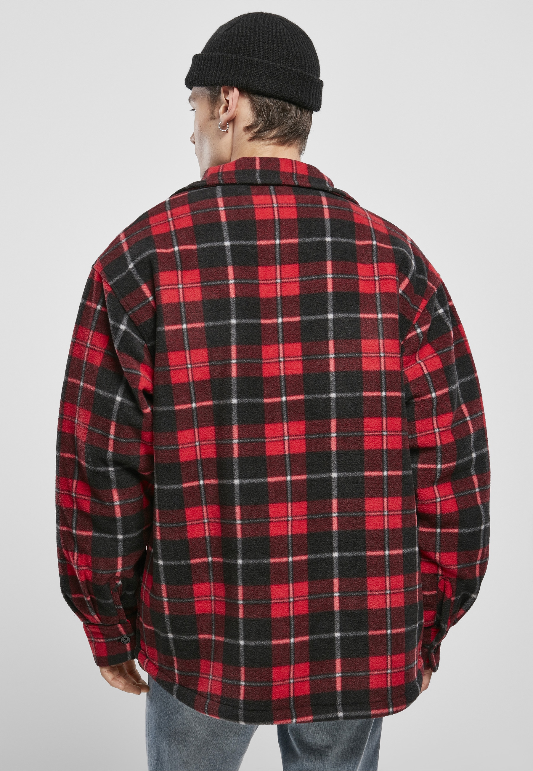 URBAN CLASSICS Langmantel »Urban Classics Herren Plaid Teddy Lined Shirt Jacket«