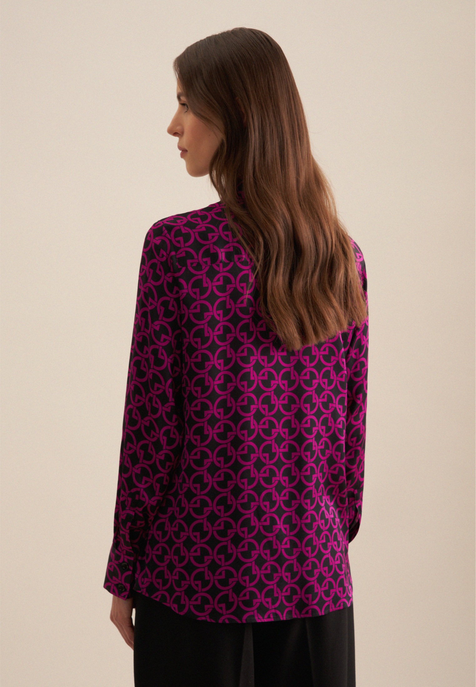 seidensticker Hemdbluse "Schwarze Rose", Langarm Kragen Druck günstig online kaufen