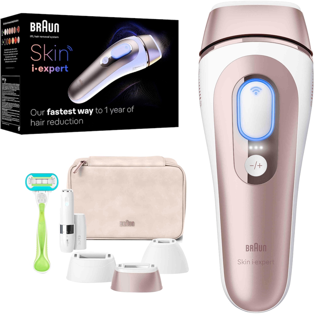 Braun IPL-Haarentferner »Smart Skin i·expert PL7249«, 3 Aufsätze für Gesicht & Körper, Venus Rasierer, Mini-Rasierer