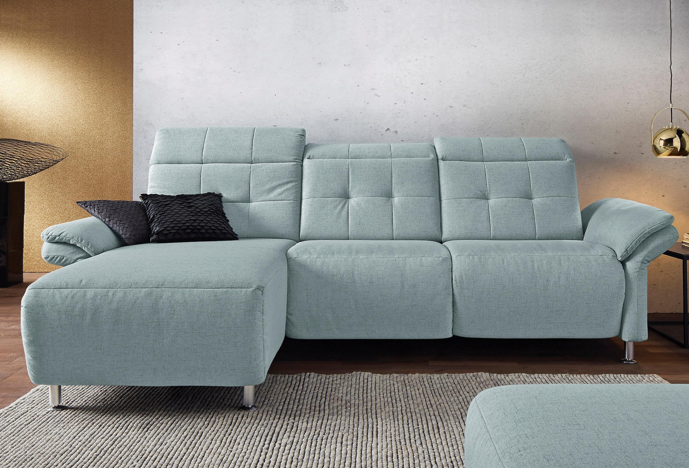 Home affaire Ecksofa "Manhattan L-Form" 2 Sitze mit elektrischer Relaxfunkt günstig online kaufen