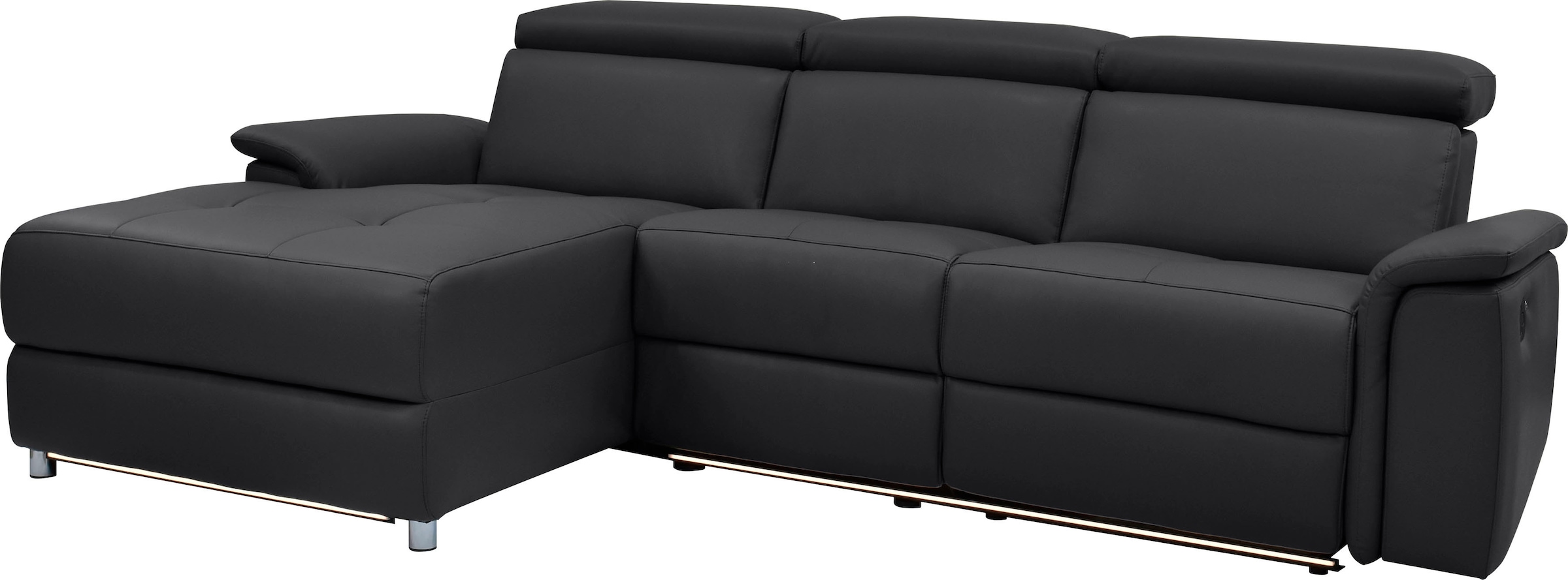 Places of Style Ecksofa »Pareli, L-Form, 259cm,m. Recamiere, Echtleder, Kunstleder, Webstoff«, man. o. elektr. Relaxfunktion, USB/Kopfteilverstellg u. LED