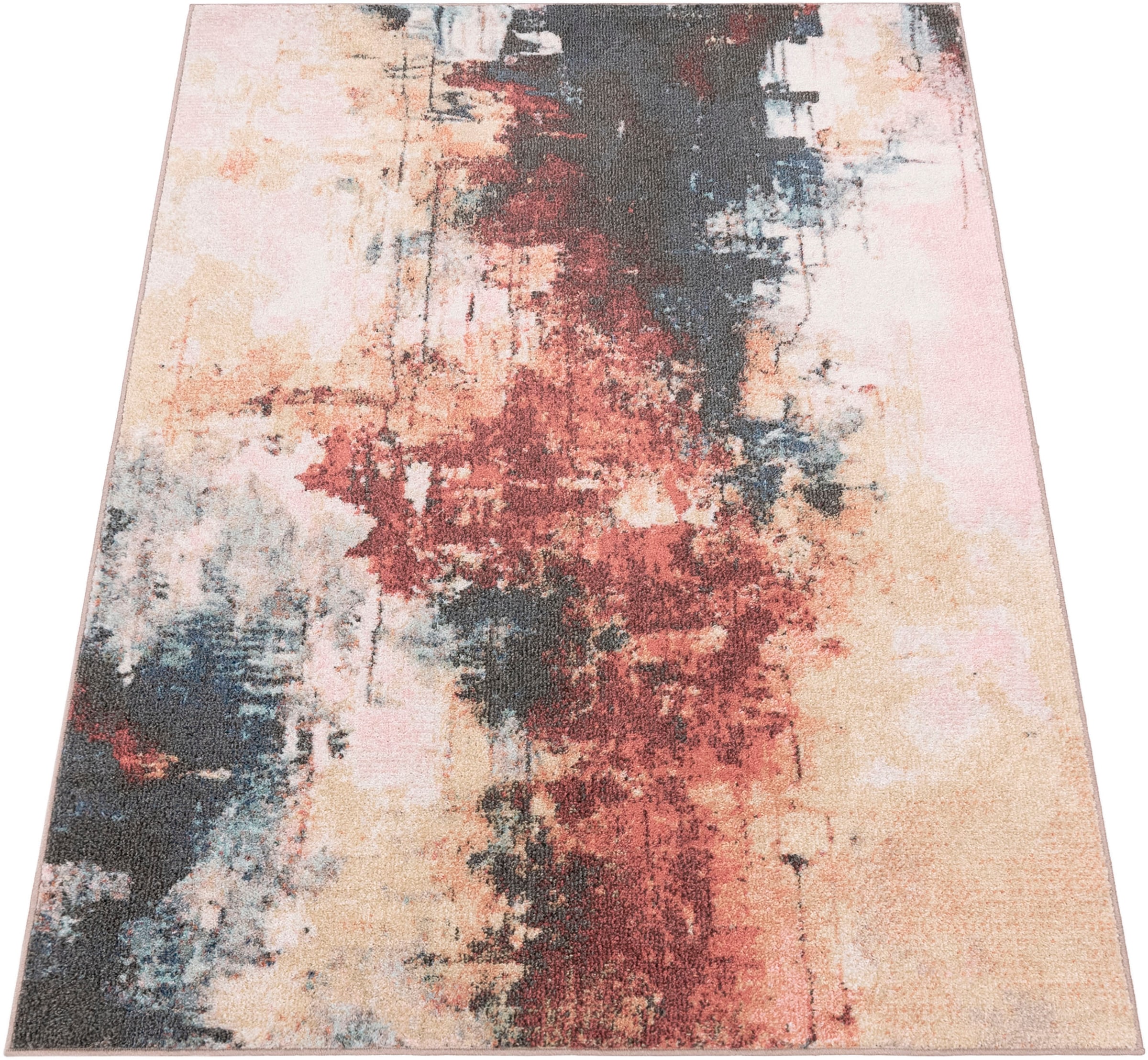 Paco Home Teppich »Ryan 934«, rechteckig, 12 mm Höhe, Kurzflor, modernes abstraktes Design, Wohnzimmer, Schlafzimmer
