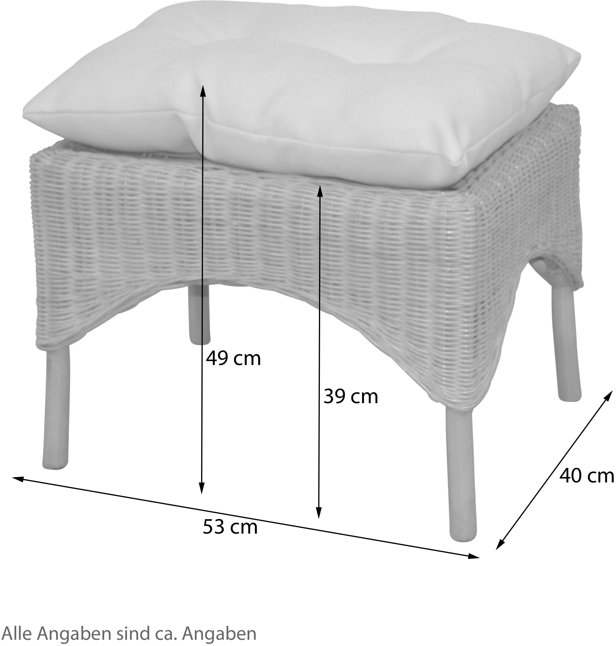 HOFMANN LIVING AND MORE Sitzhocker, (1 St., Inklusive Sitzkissen), Hocker mit Kissen