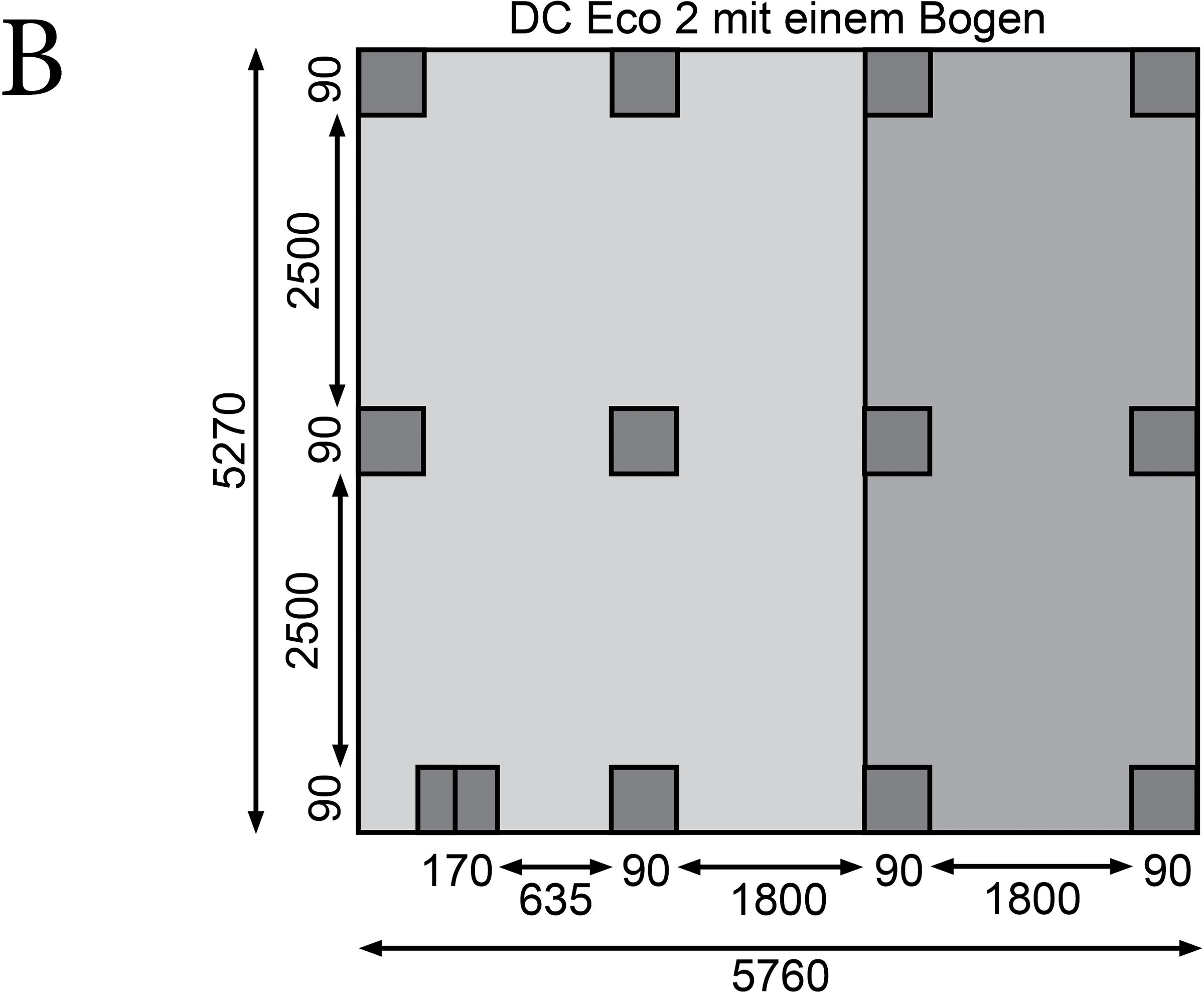 Karibu Doppelcarport »»ECO 2« Variante B, AKTION kdi«, Masivholz, 509 cm, KDI, mit integriertem Abstellraum klein, 2 Seitenwänden und 1 Rückwand