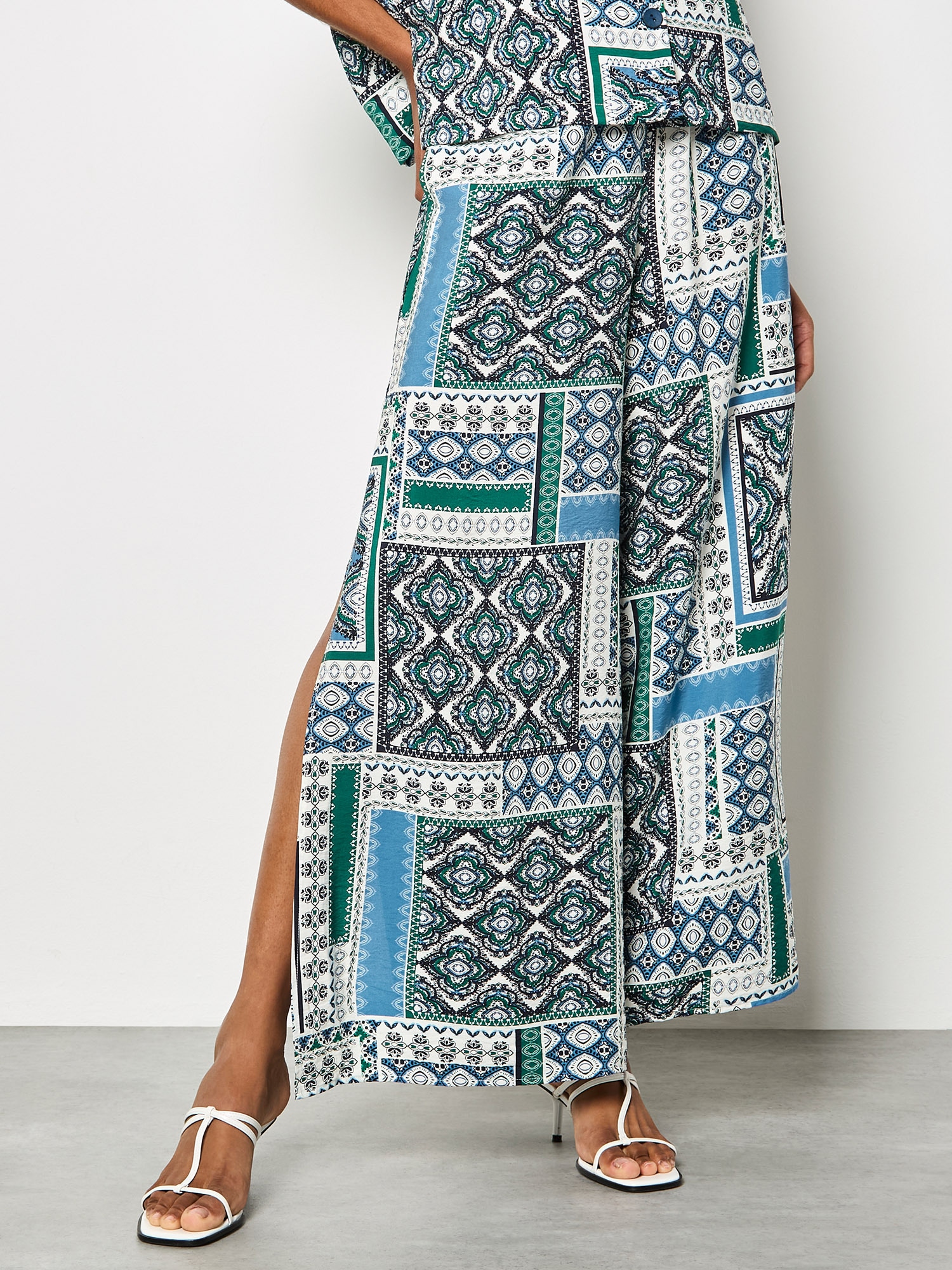Apricot Palazzohose "Folk-Patchwork-Hose" mit weitem Bein