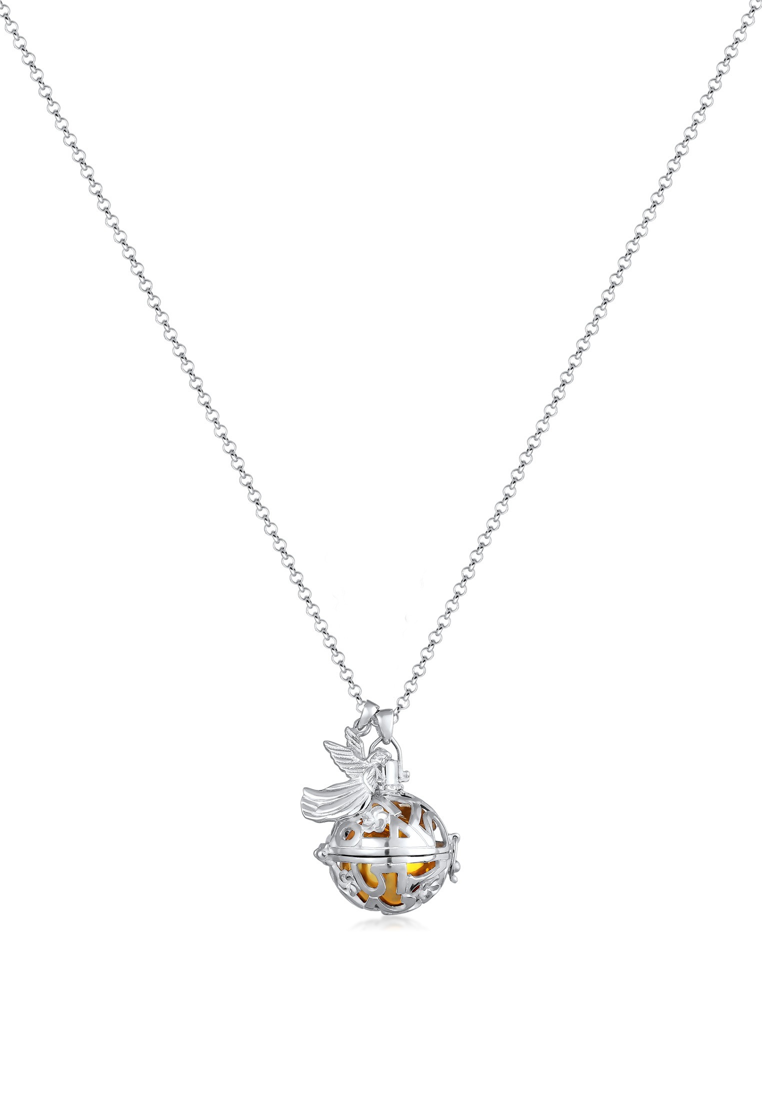 Nenalina Kette mit Anhänger »Engelsflüsterer Klangkugel Glück Engel 925 Silber«