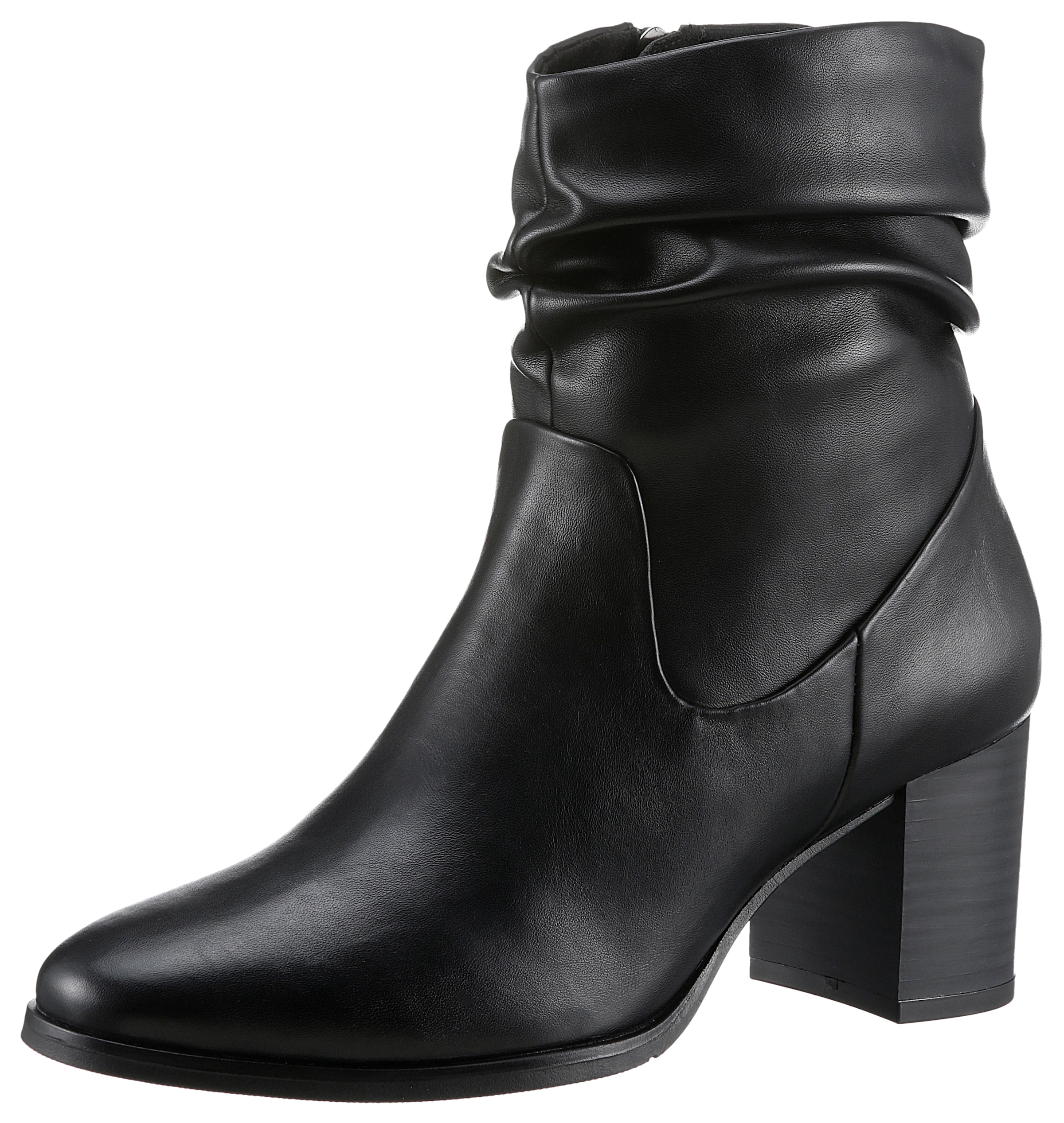 Stiefelette »ANGIO«, Blockabsatz, Businessschuh mit Falten im slouchy Look