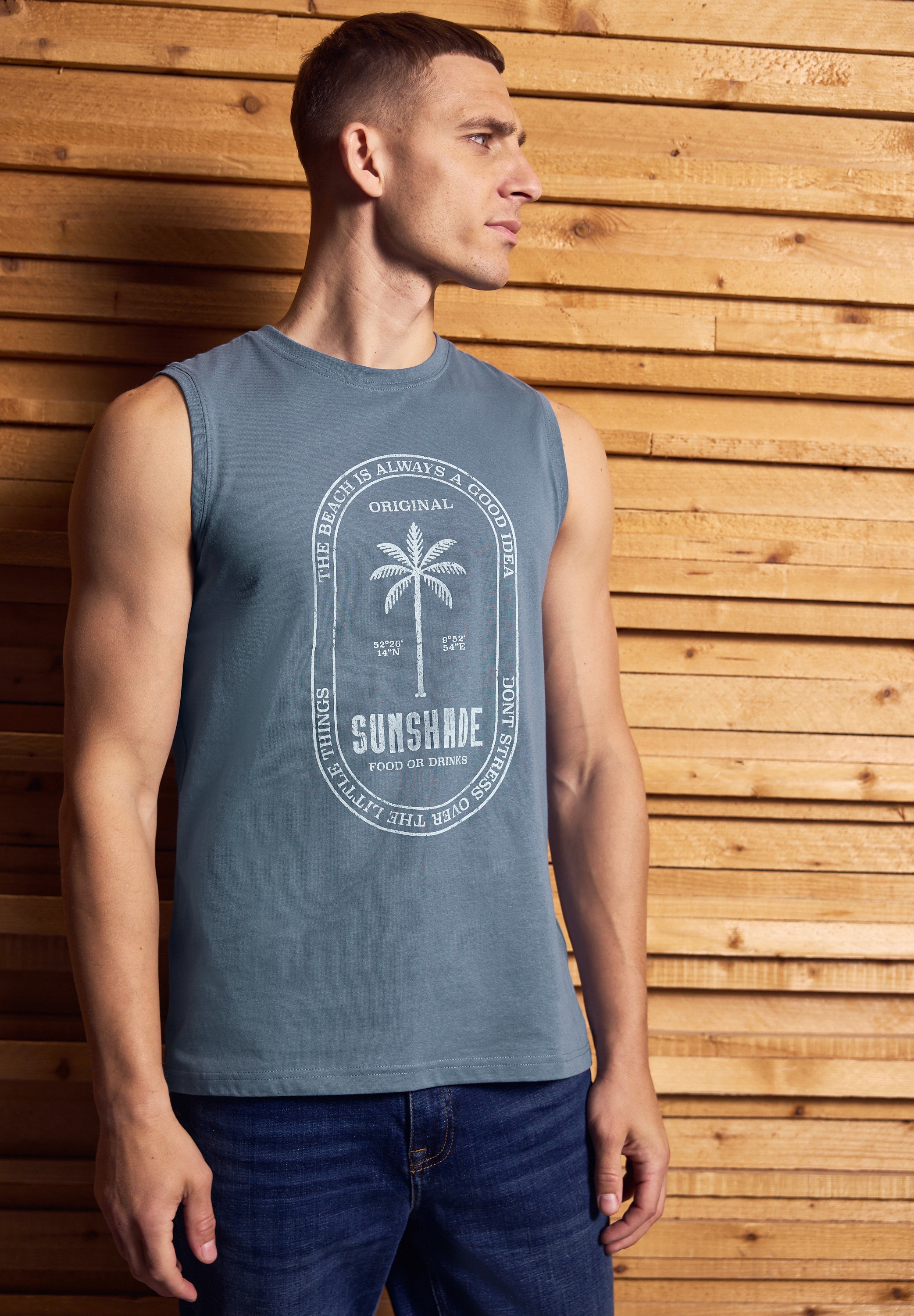 STREET ONE MEN Trägertop aus reiner Baumwolle