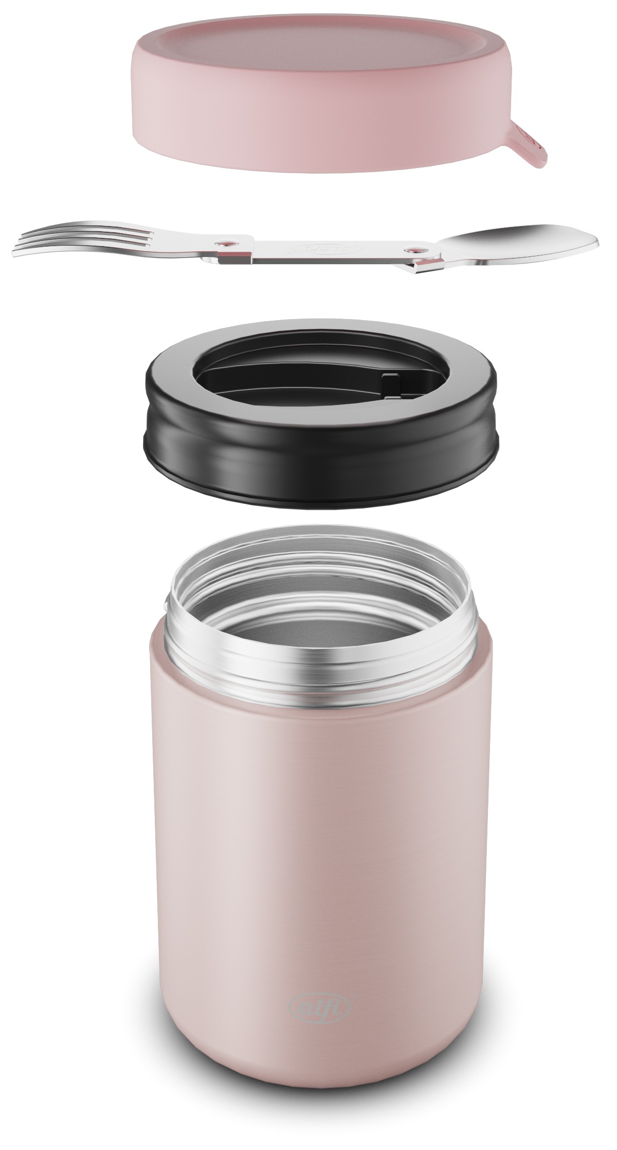 Alfi Thermobehälter »ISO FOOD MUG, Thermobehälter für Essen, spülmaschinenfest«, (1 tlg.), 0,35l, 5h heiß & 10h kalt, dicht & auslaufsicher, mit Göffel