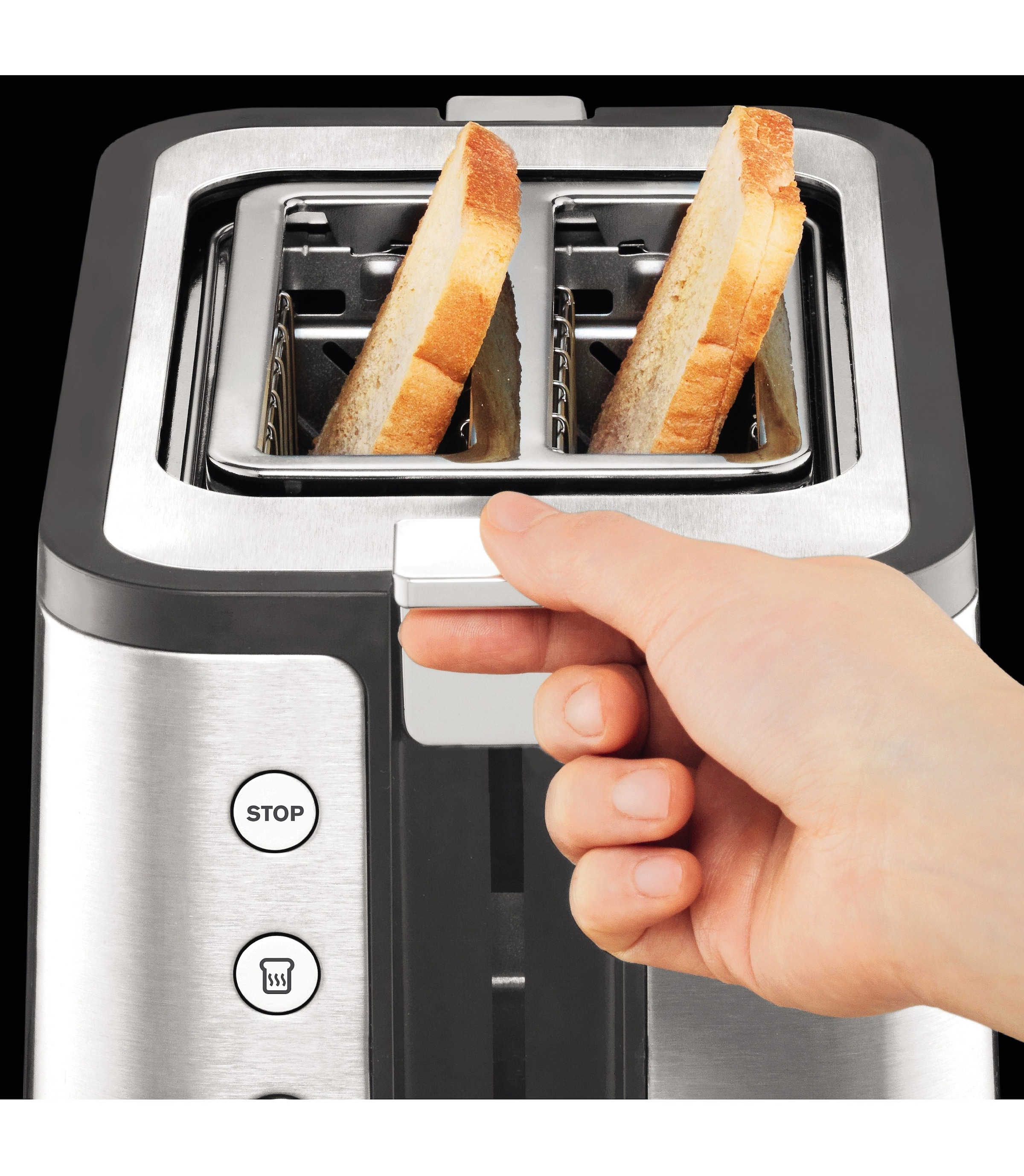 Krups Toaster »KH442D Control Line«, 2 kurze Schlitze, für 2 Scheiben, 850 W, 6 Stufen, erweiterte Funktionen, Hebefunktion, Krümelschublade