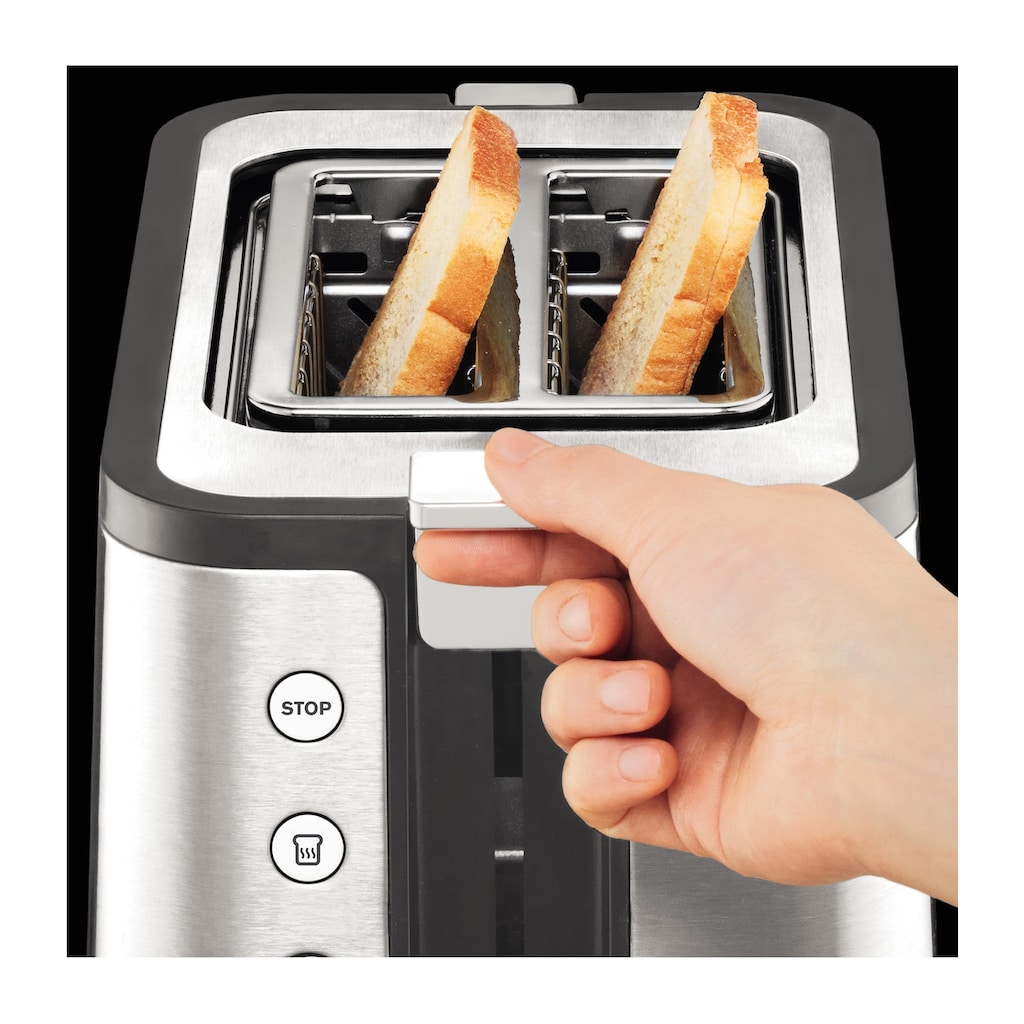 Krups Toaster »KH442D Control Line«, 2 kurze Schlitze, für 2 Scheiben, 850 W, 6 Stufen, erweiterte Funktionen, Hebefunktion, Krümelschublade