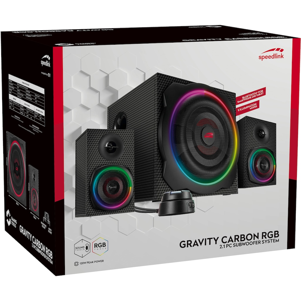 Speedlink PC-Lautsprecher »GRAVITY CARBON RGB 2.1«