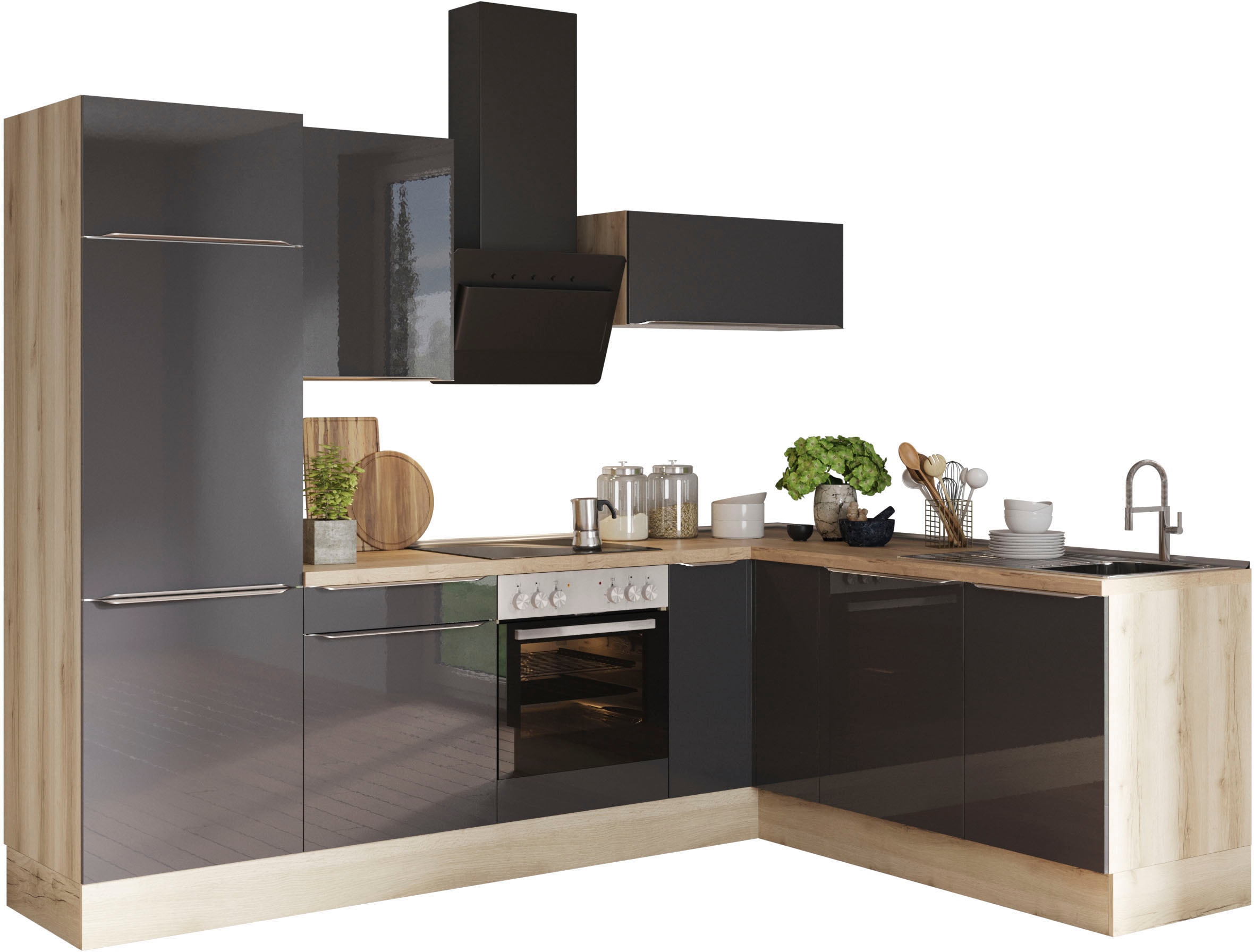 OPTIFIT Winkelküche "Aken Stellbreite 270x200 cm", wahlweise mit E-Geräten günstig online kaufen