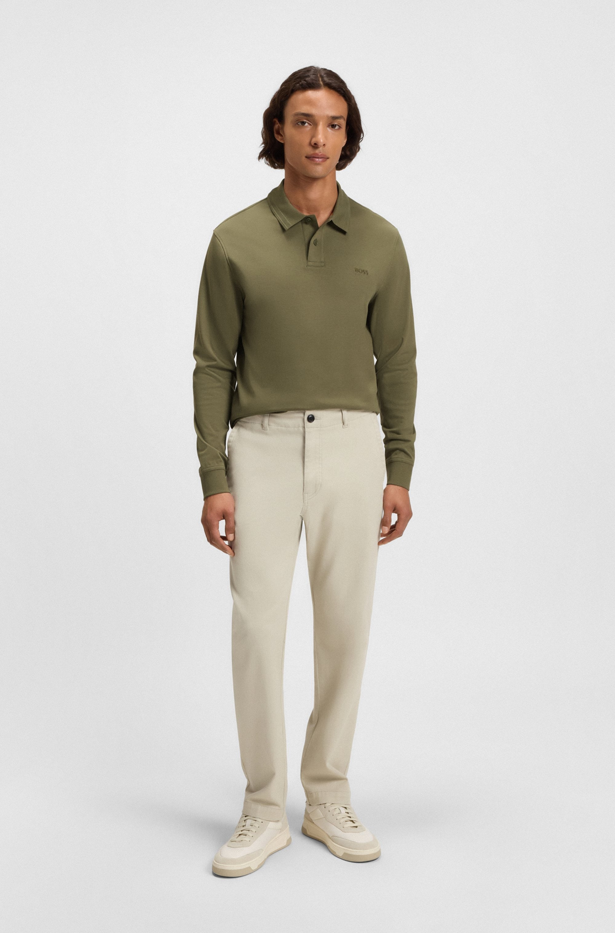 BOSS ORANGE Poloshirt »Pe_interlock_long«, mit Polokragen