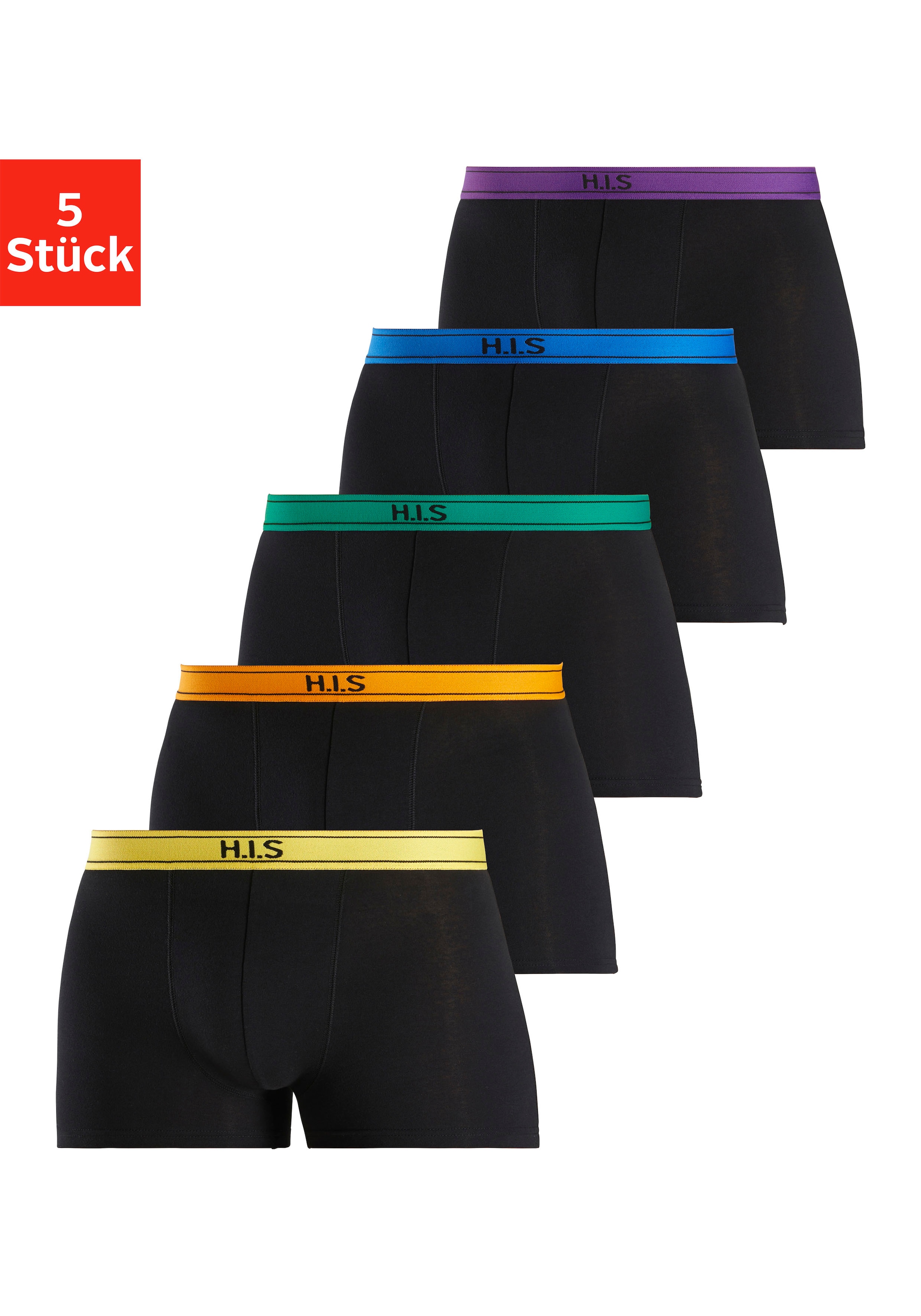 H.I.S Boxer "Boxershorts für Herren" Packung, 5 Stk. mit Steifen und Logo i günstig online kaufen