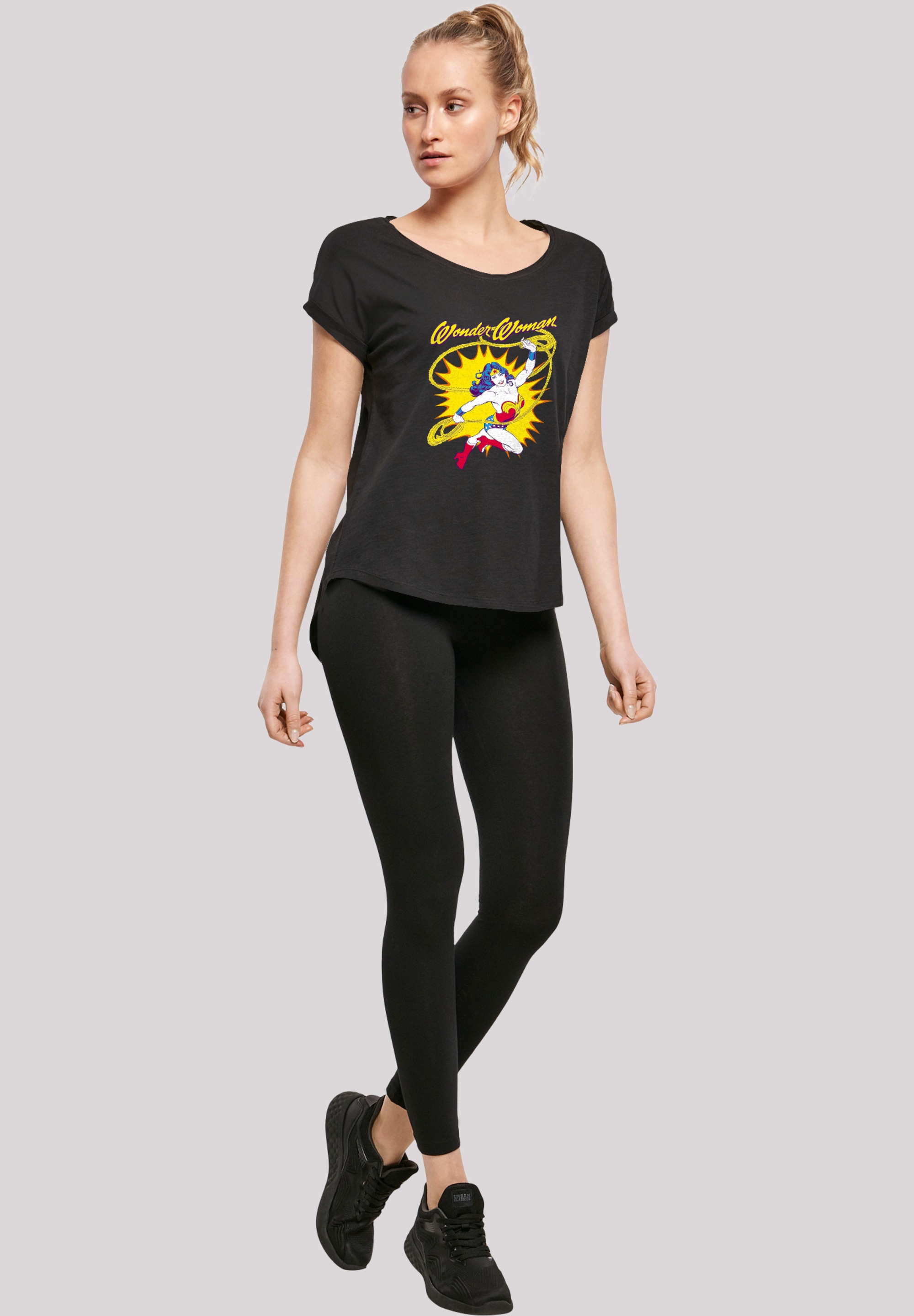 F4NT4STIC T-Shirt »DC Comics Wonder Woman Vintage Leap«, Damen,Premium Merch,Lang,Longshirt,Bedruckt