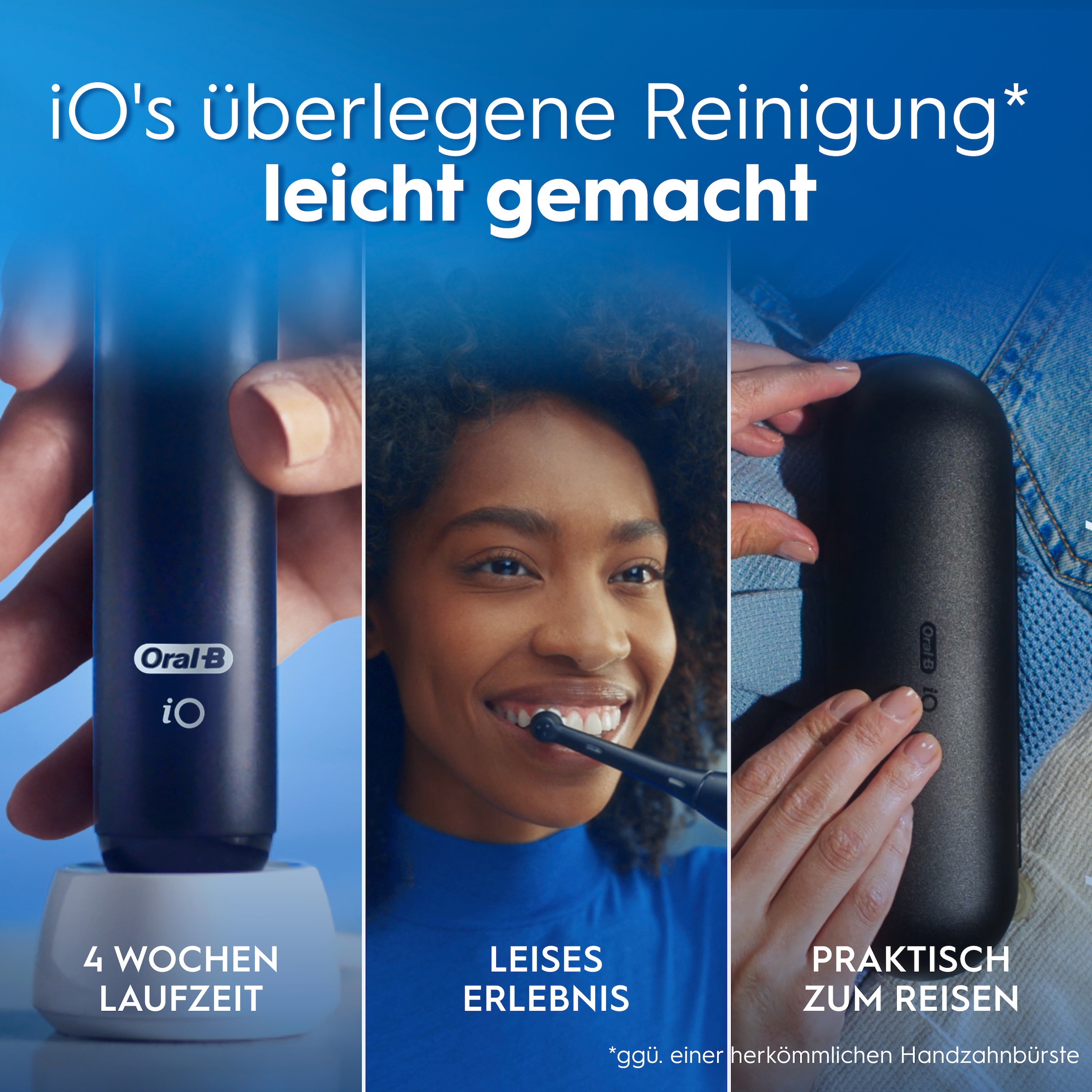 Oral-B Elektrische Zahnbürste »iO Series 2« 2 Stk. Aufsteckbürsten Doppelpack, 2 Aufsteckbürsten, Reise-Etui