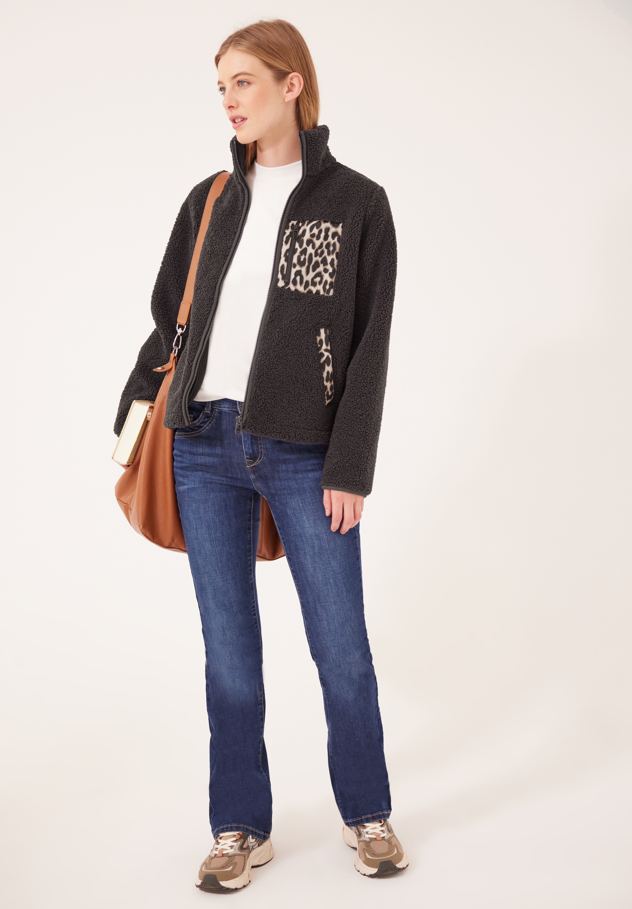 STREET ONE STUDIO Kurzjacke ohne Kapuze mit Leomuster