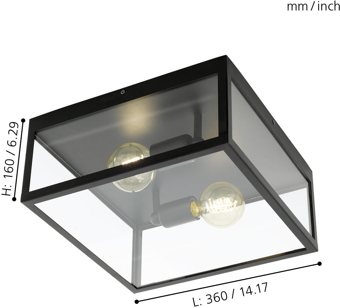 EGLO Deckenleuchte »CHARTERHOUSE«, 2 flammig, Leuchtmittel E27 | ohne Leuchtmittel, Deckenlampe